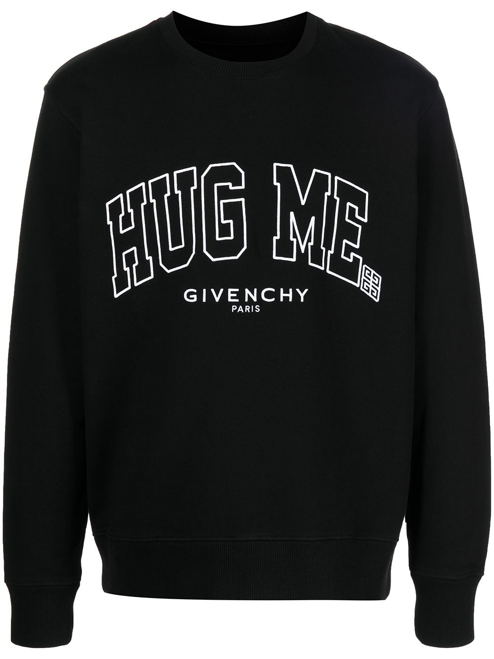 embroidered-slogan cotton sweatshirt - 1