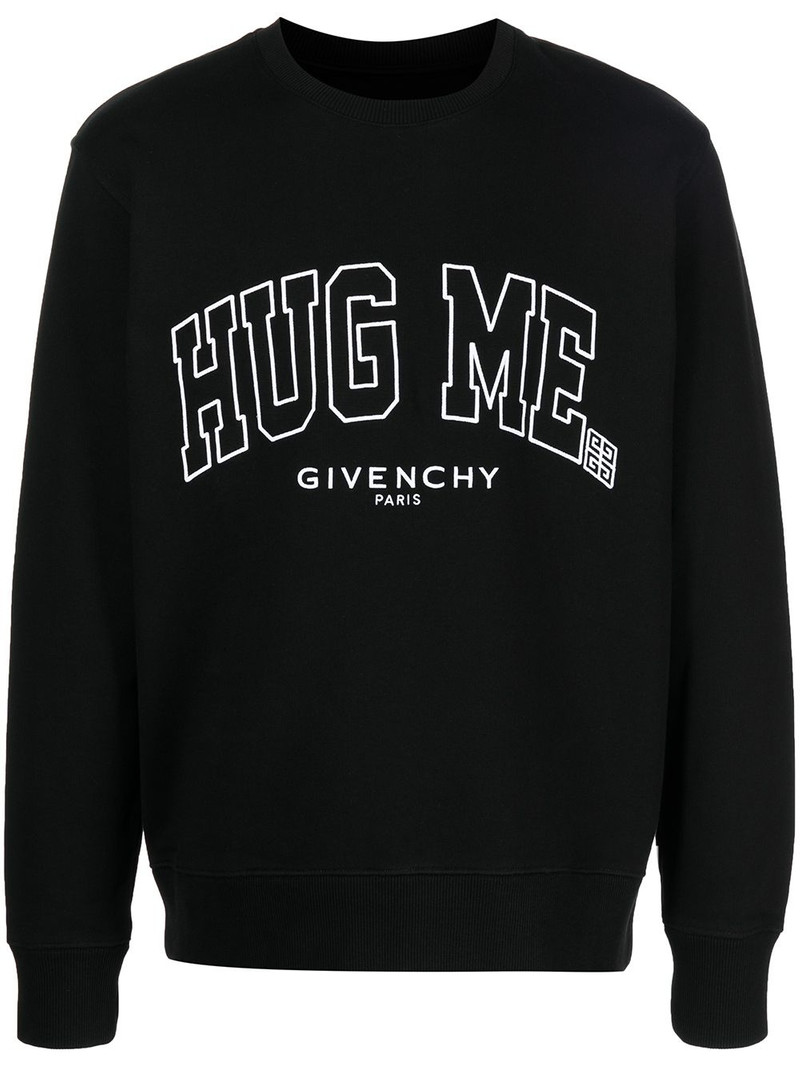 embroidered-slogan cotton sweatshirt 1