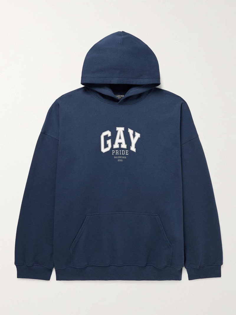 Oversized Appliquéd Cotton-Jersey Hoodie - 1