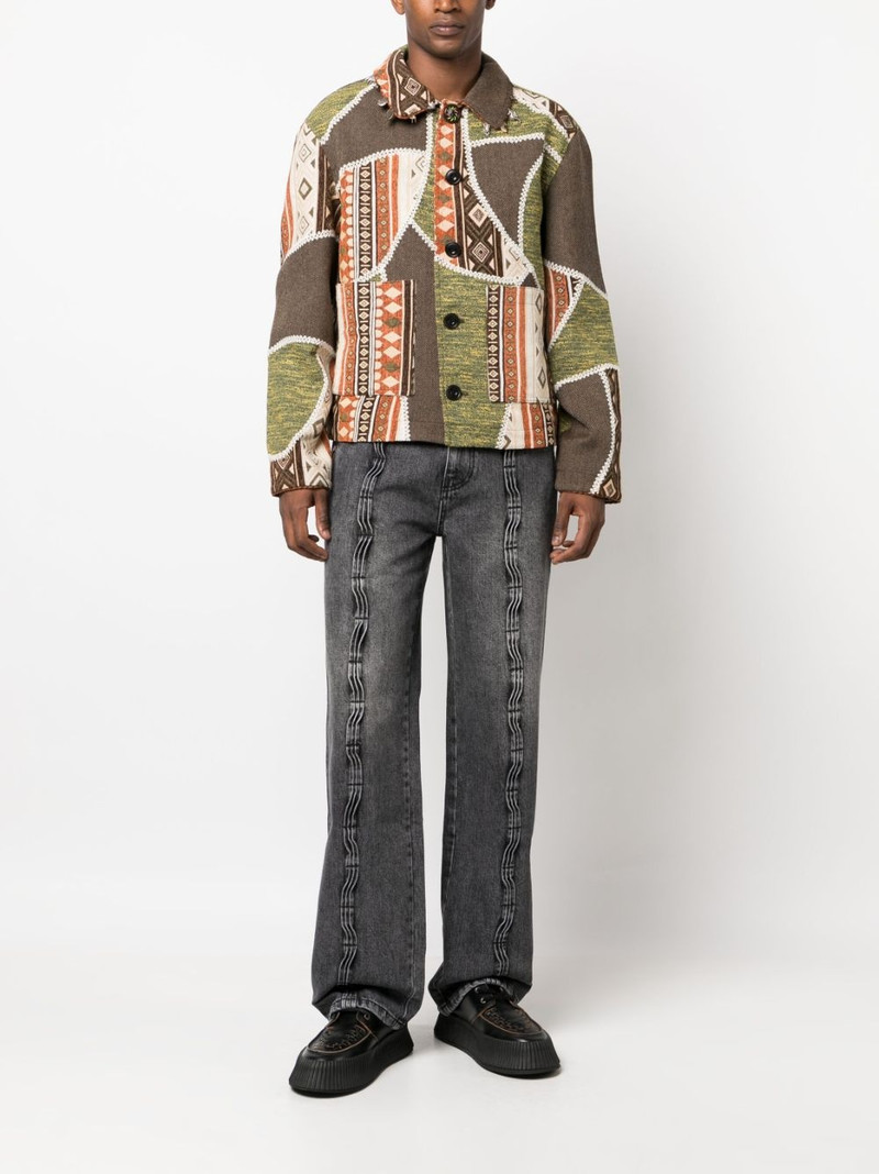 Andersson Bell contrast-stitching light-wash jeans outlook