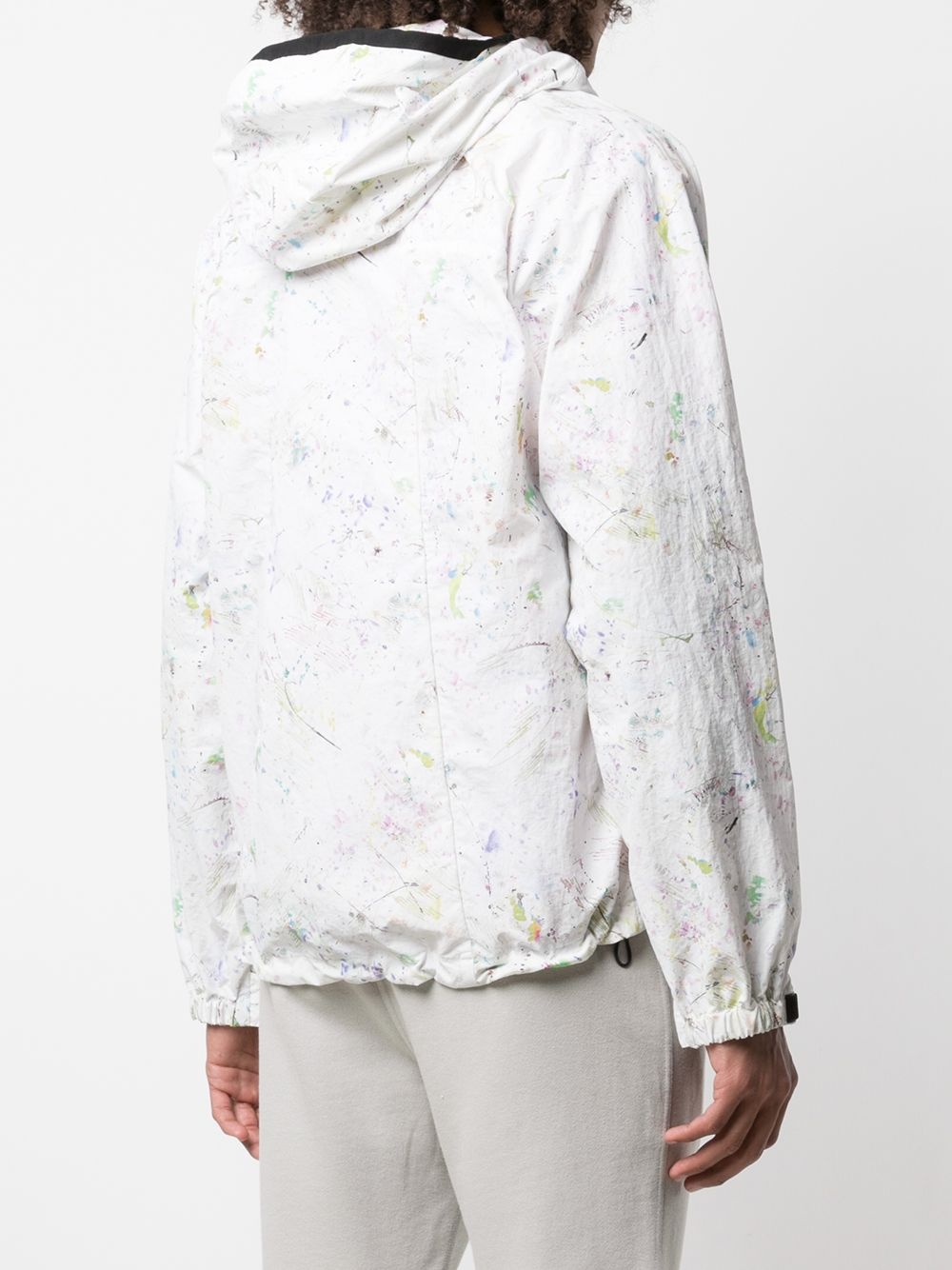 painterly-print hooded lightweight jacket - 4