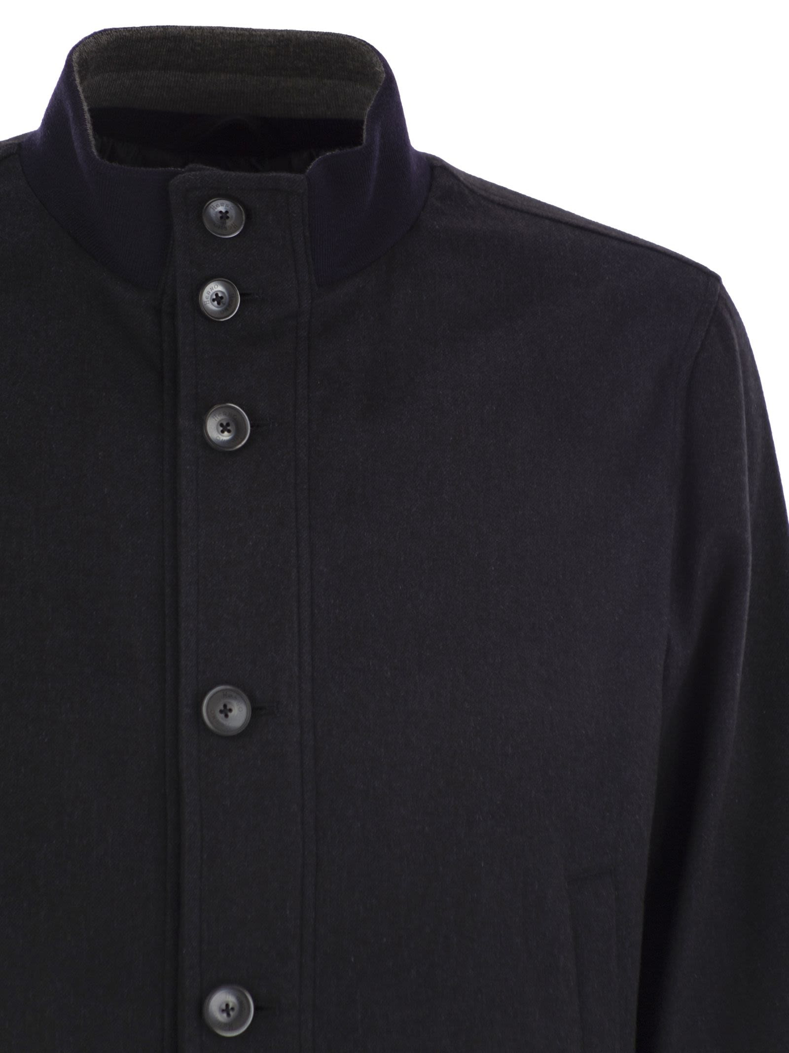 Herno Men Silk And Cashmere Bomber Jacket - 4