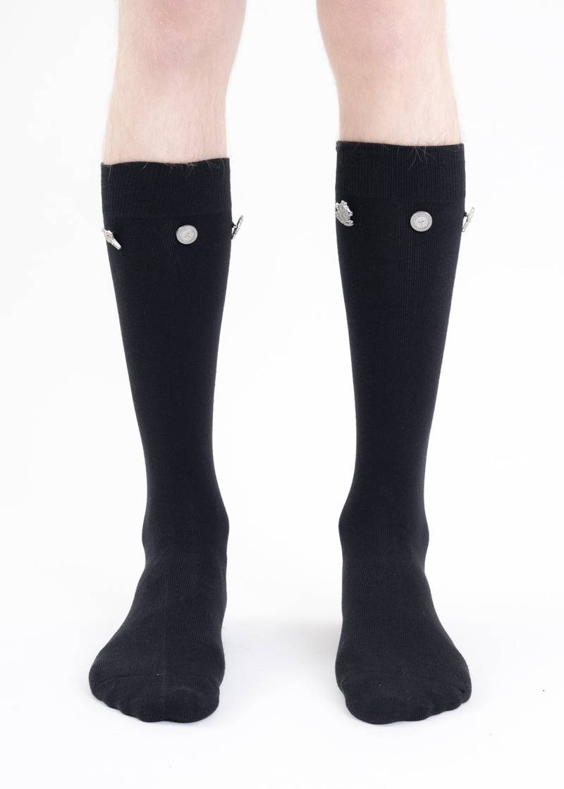 Black Emblem Button Socks 1
