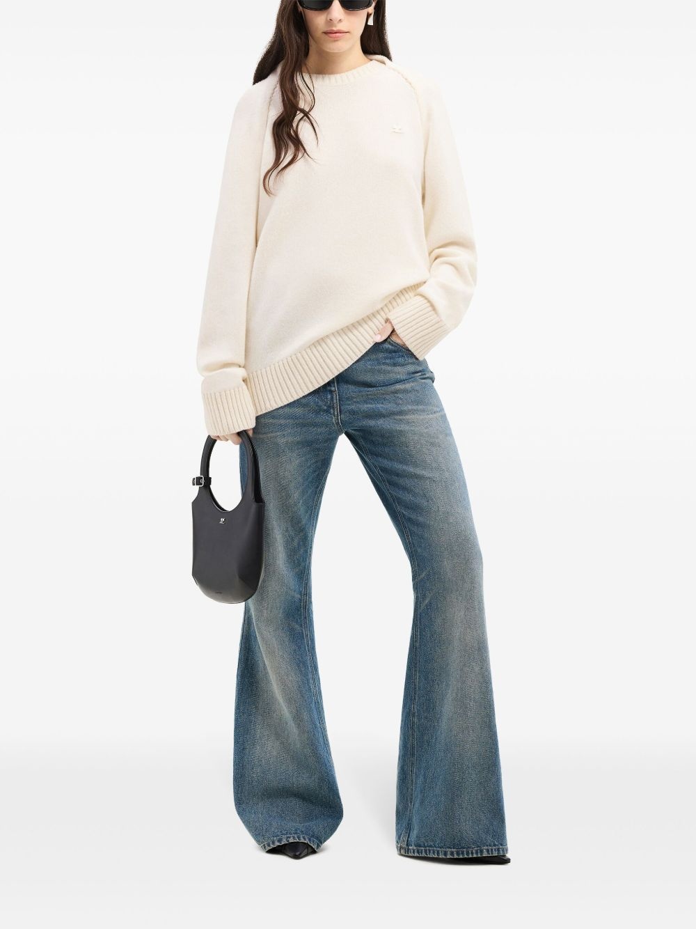 layered logo-embroidered sweater - 3