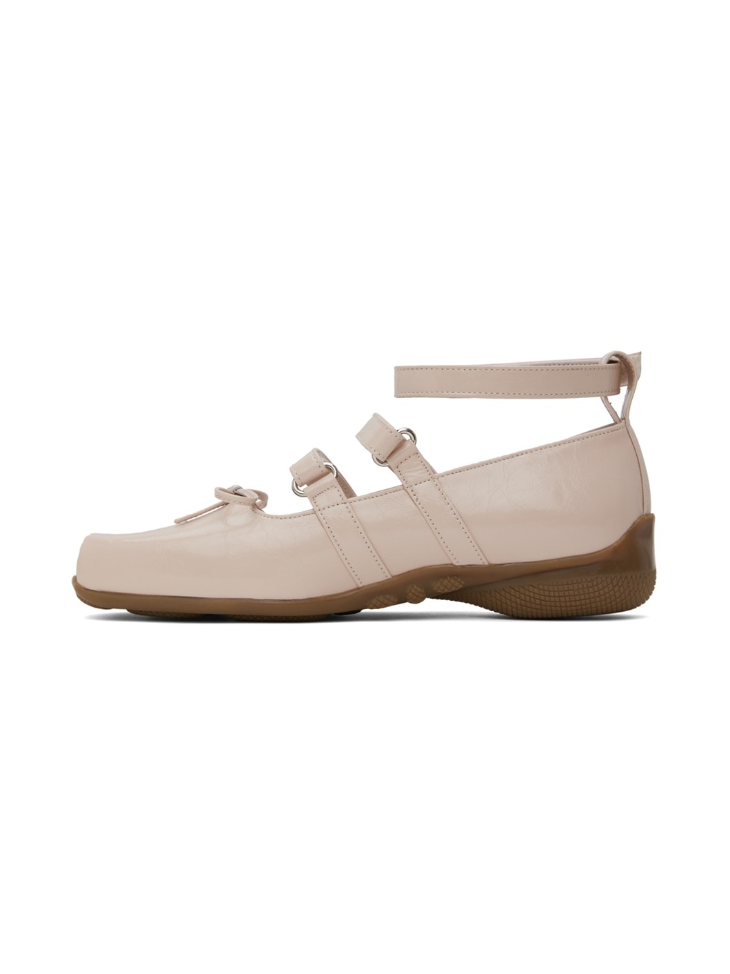 Pink Strap Ballerina Flats - 3