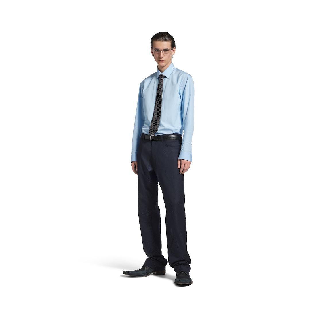 Men's Tie in Burgundy/navy - 5
