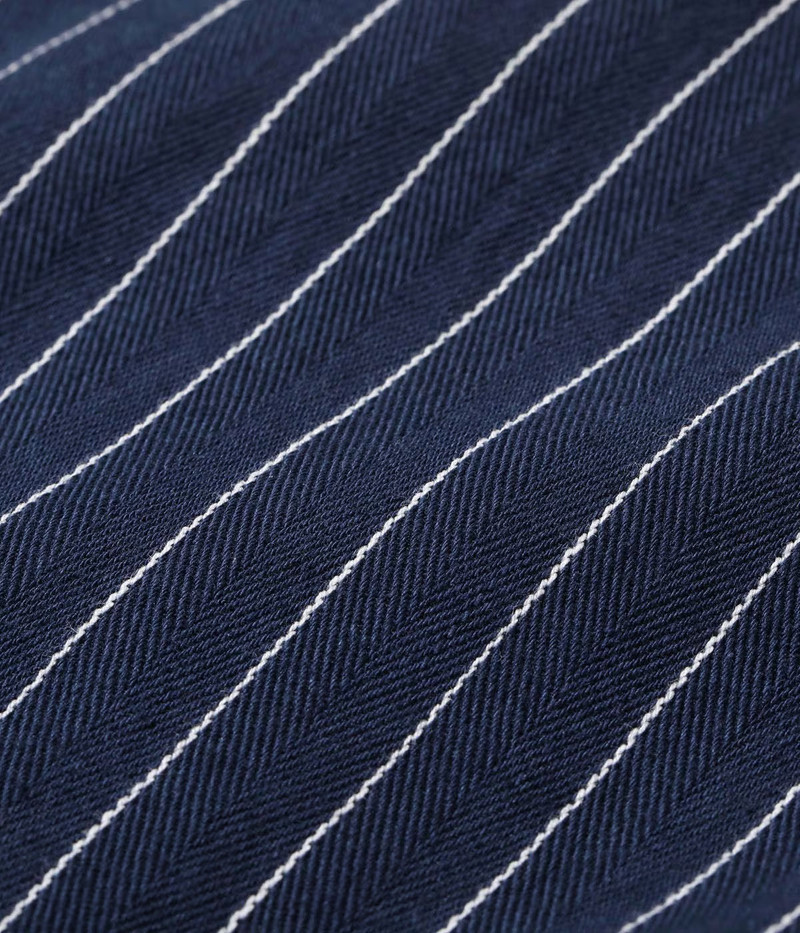 SUGAR CANE SC38699 Coke Stripe S/S Work Shirt Navy outlook