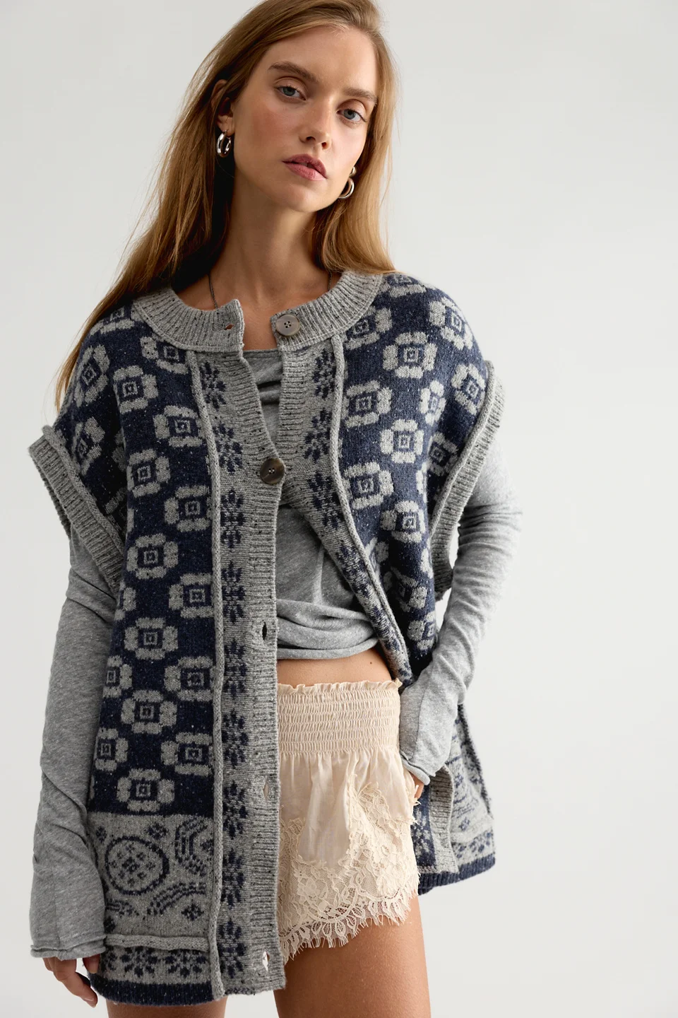 We The Free Patch And Peach Wool Vest - 1
