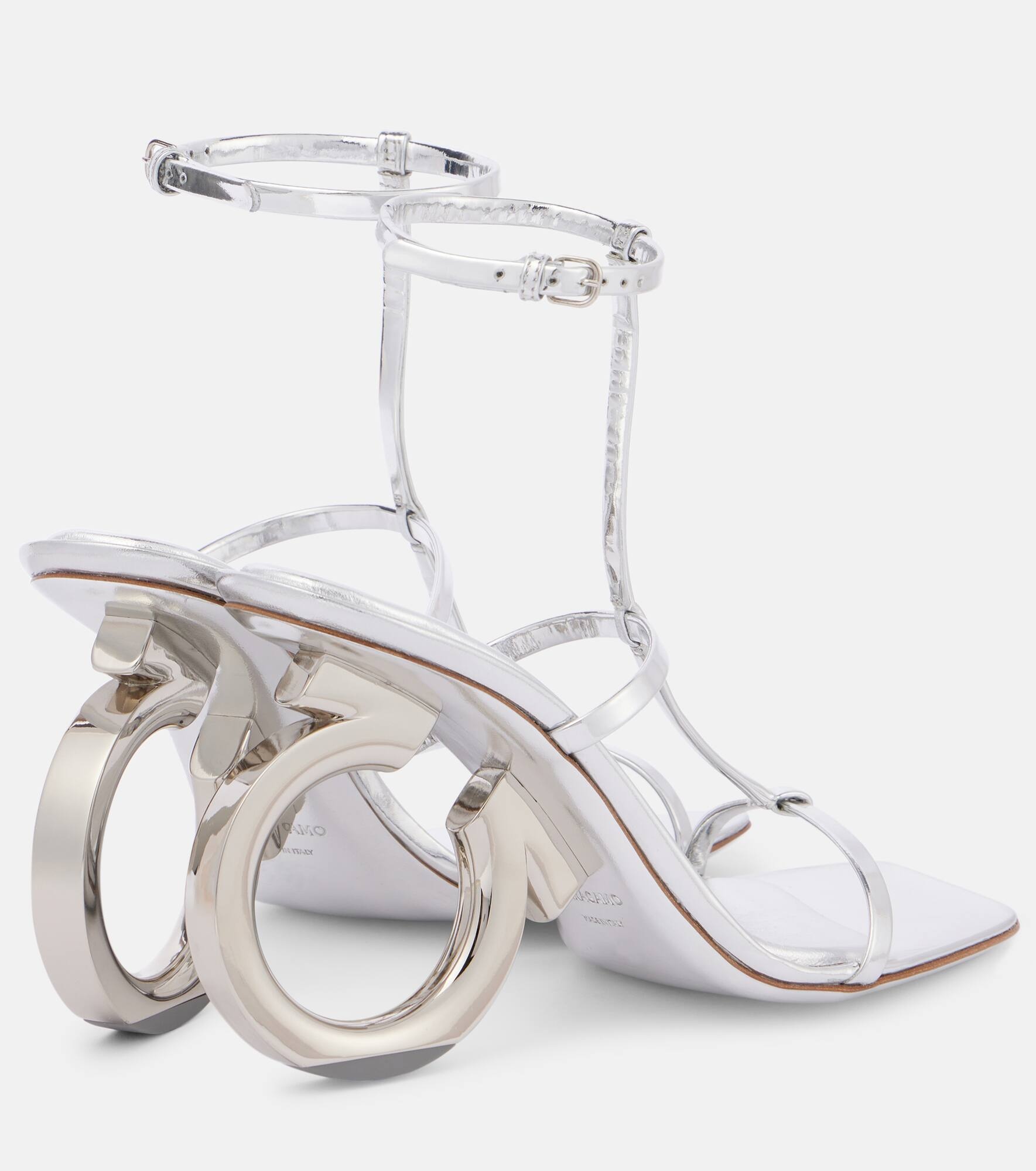 Elina 105 metallic leather sandals - 3