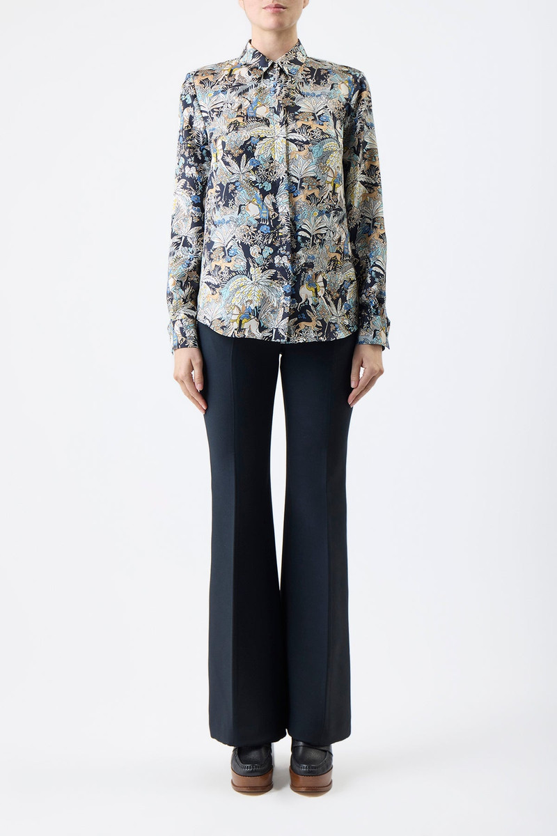 GABRIELA HEARST Henri Blouse in Blue Multi Printed Silk outlook