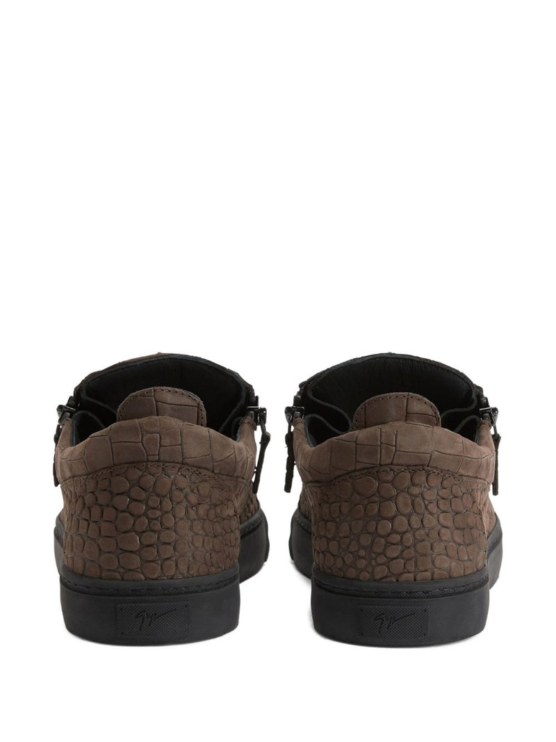 Frankie crocodile-effect zip sneakers 3