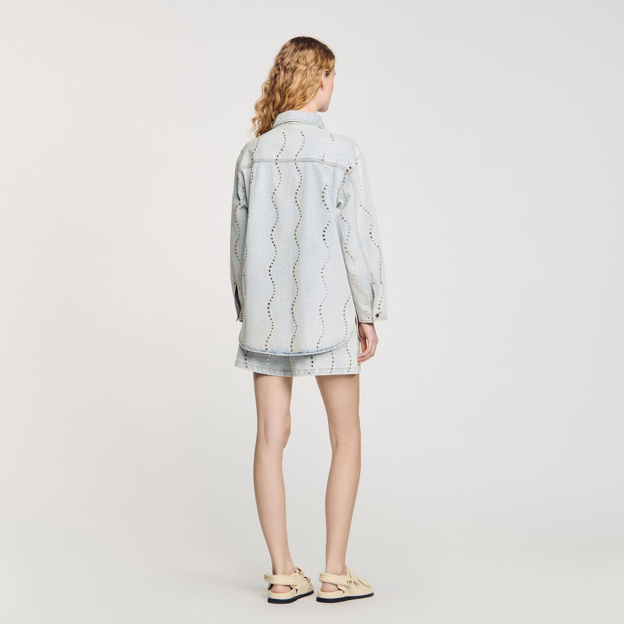 DENIM SHIRT WITH RHINESTONES - 5