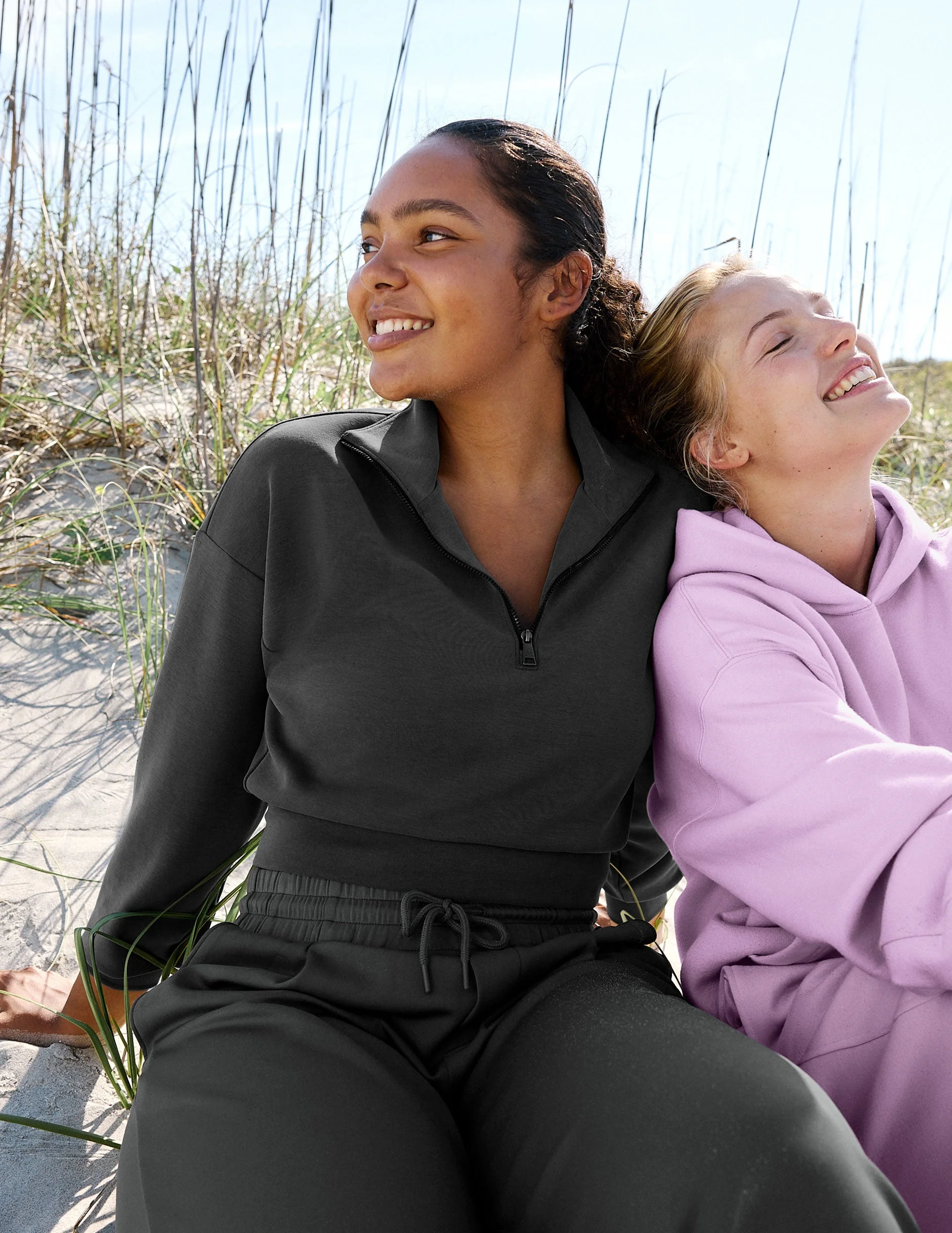 Luxe Sandwash Half Zip Pullover - 1