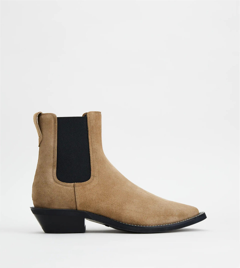 ANKLE BOOTS IN SUEDE - BEIGE 1