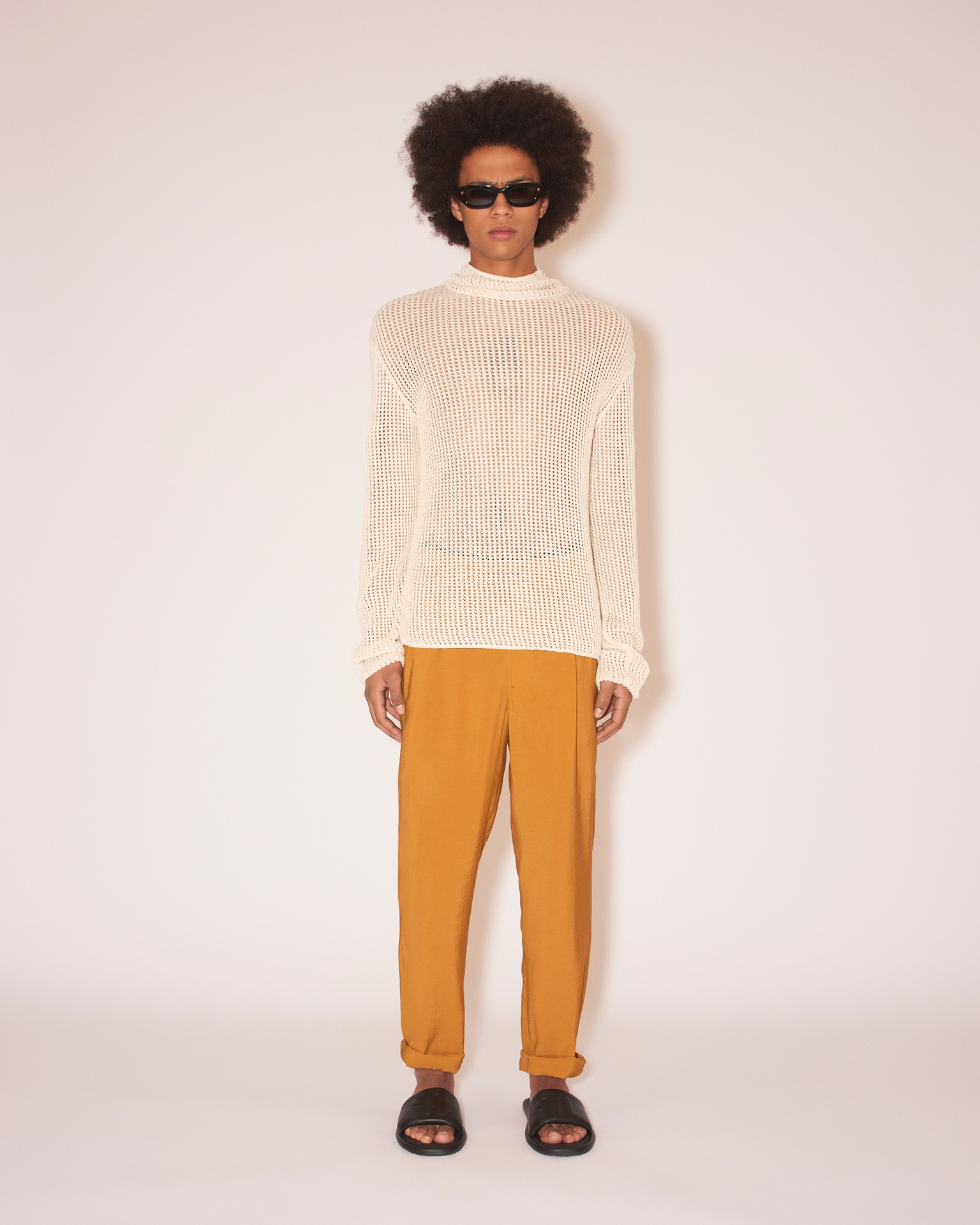 GINI - Lightweight pongee pants - Caramel - 3