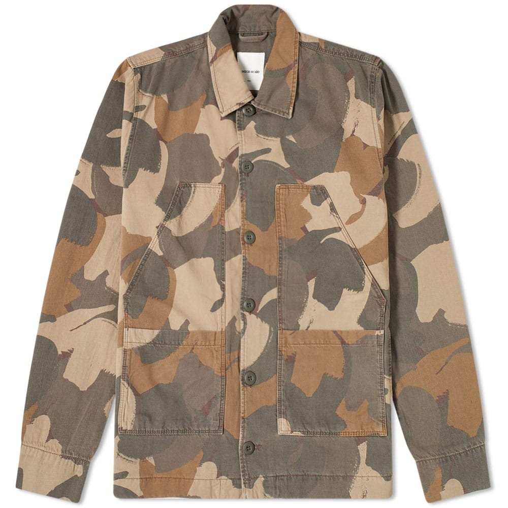 Wood Wood Fabian Camo Print Overshirt - 1