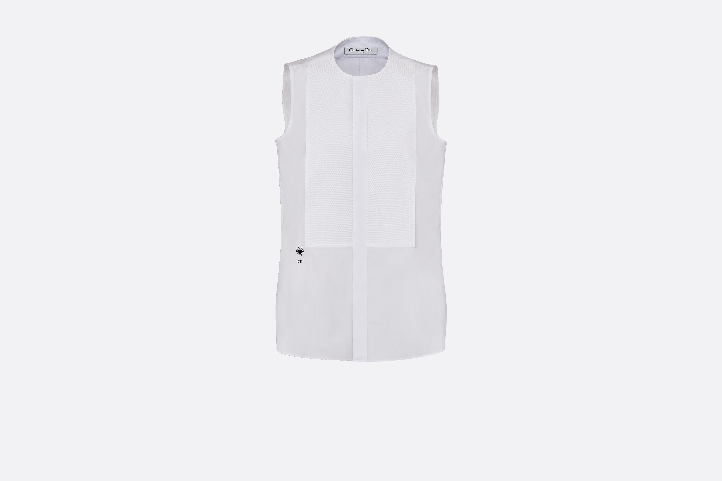 Sleeveless Blouse with Plastron - 1