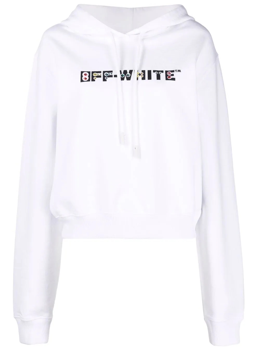 rhinestone-embellished logo hoodie - 1