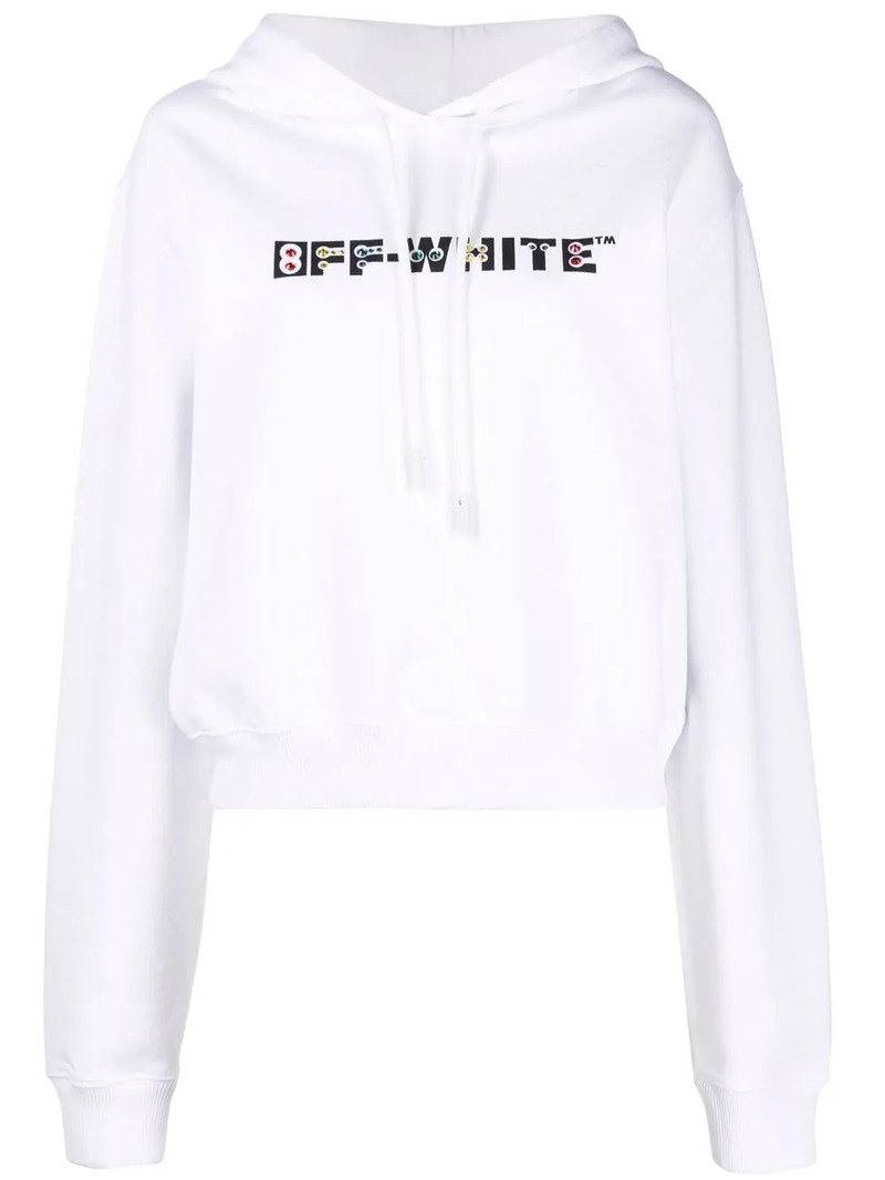 rhinestone-embellished logo hoodie 1