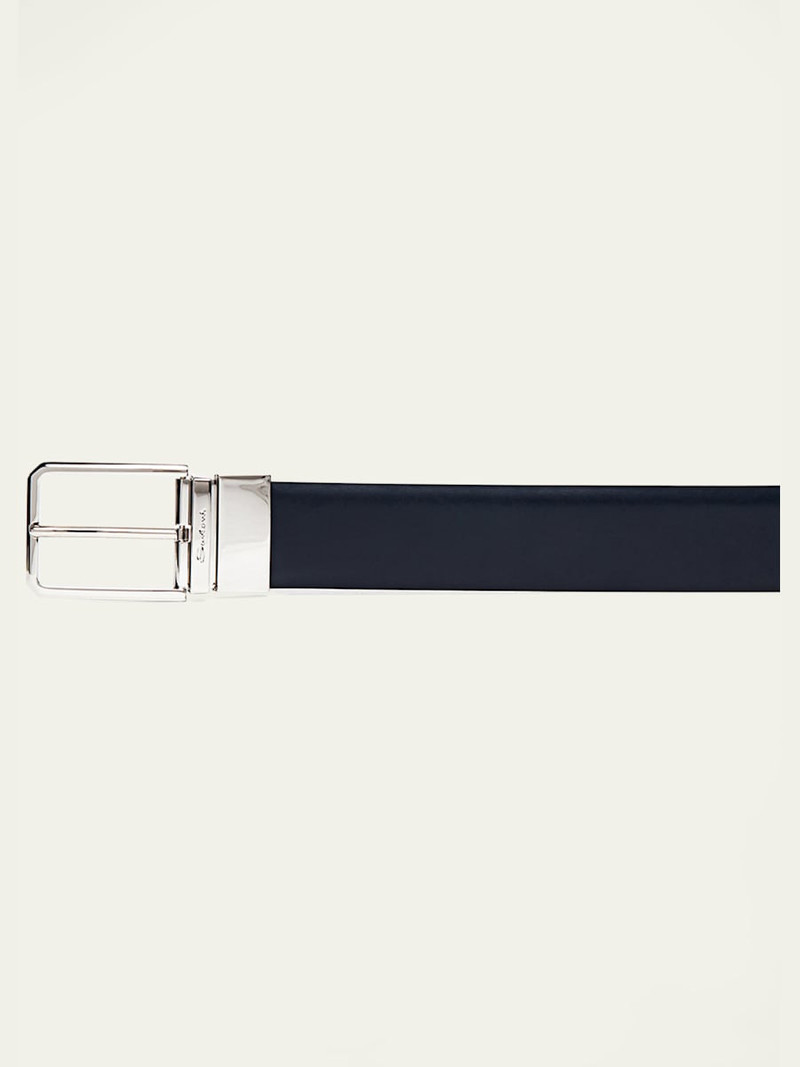 Santoni Men's Reversible Leather Belt outlook