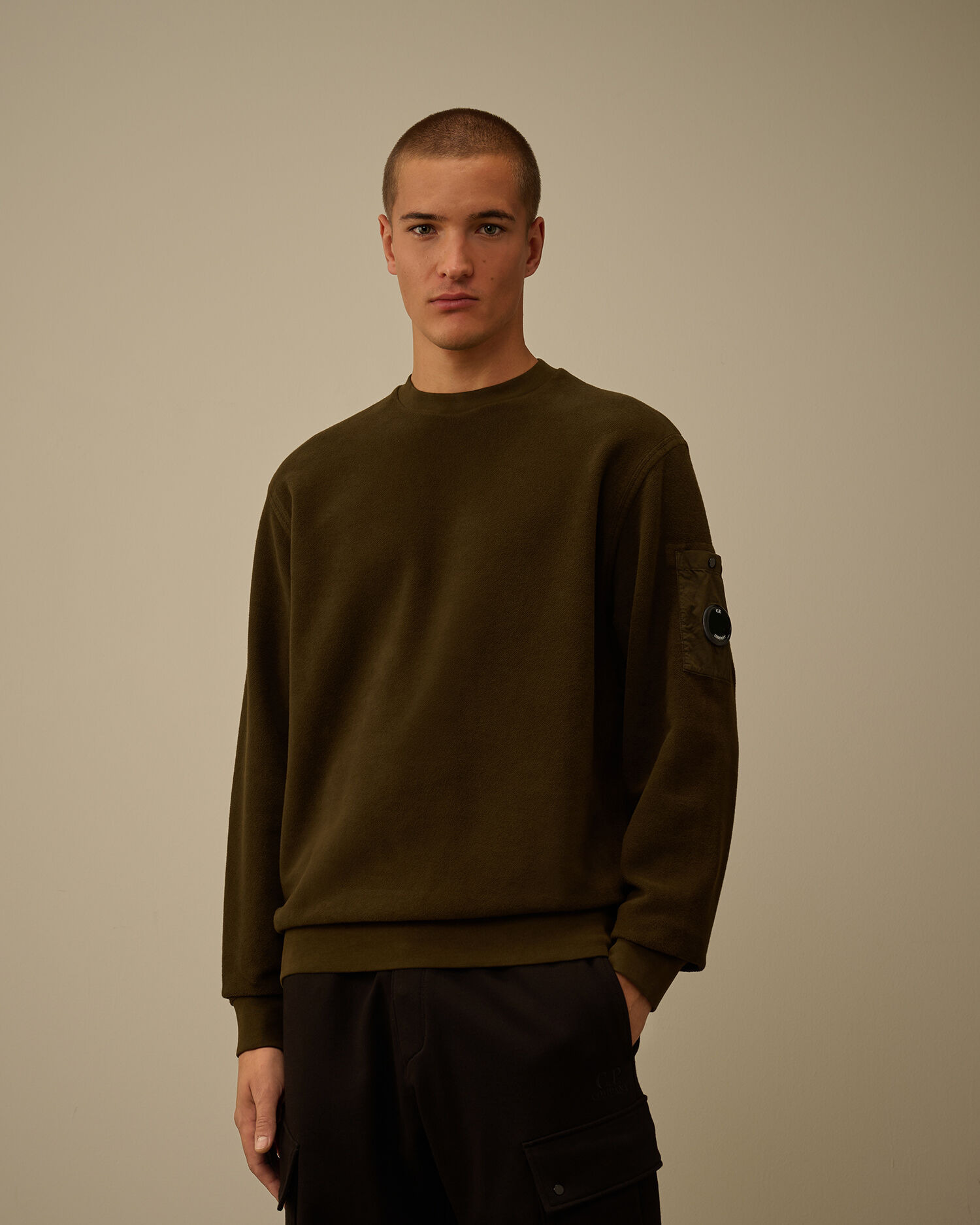 Brushed Emerized Diagonal Fleece Crewneck Sweatshirt - 3