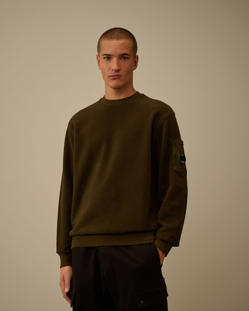 Brushed Emerized Diagonal Fleece Crewneck Sweatshirt 3