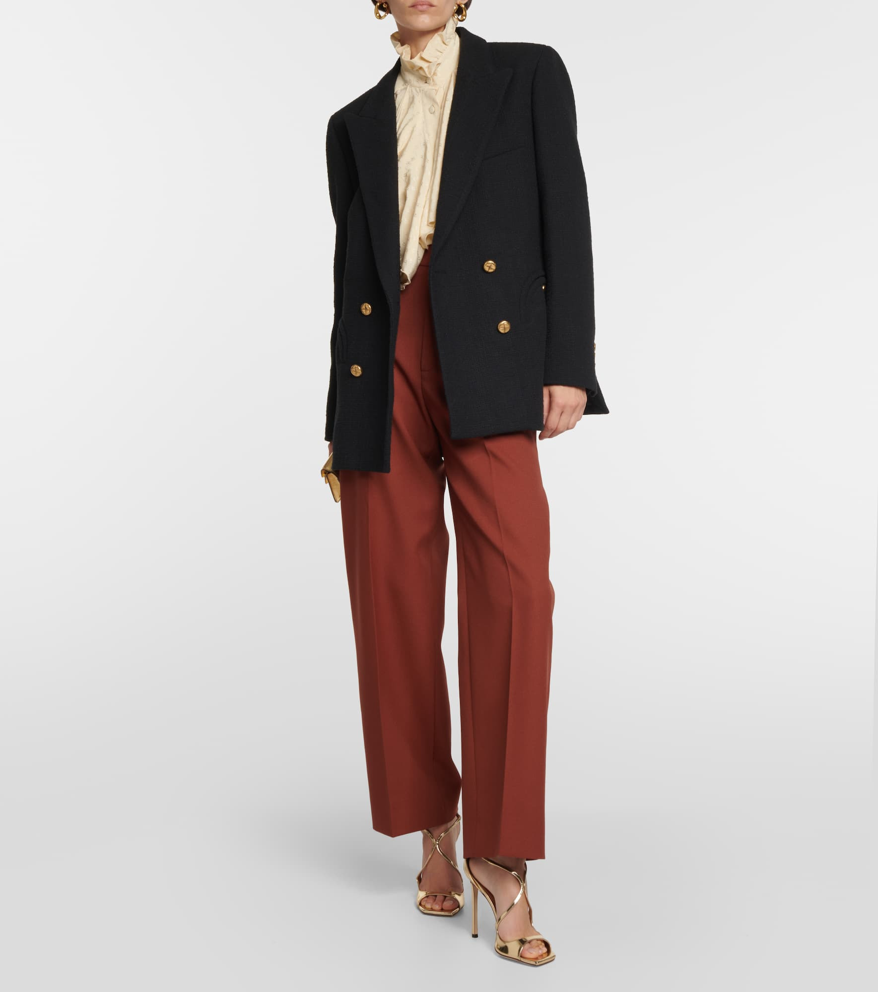 Missy double-breasted cotton-blend blazer - 2