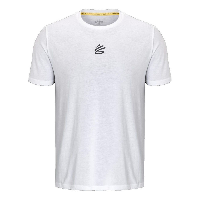 Armour Curry 로고 티셔츠 'White' 1377545-100 아래 - 1