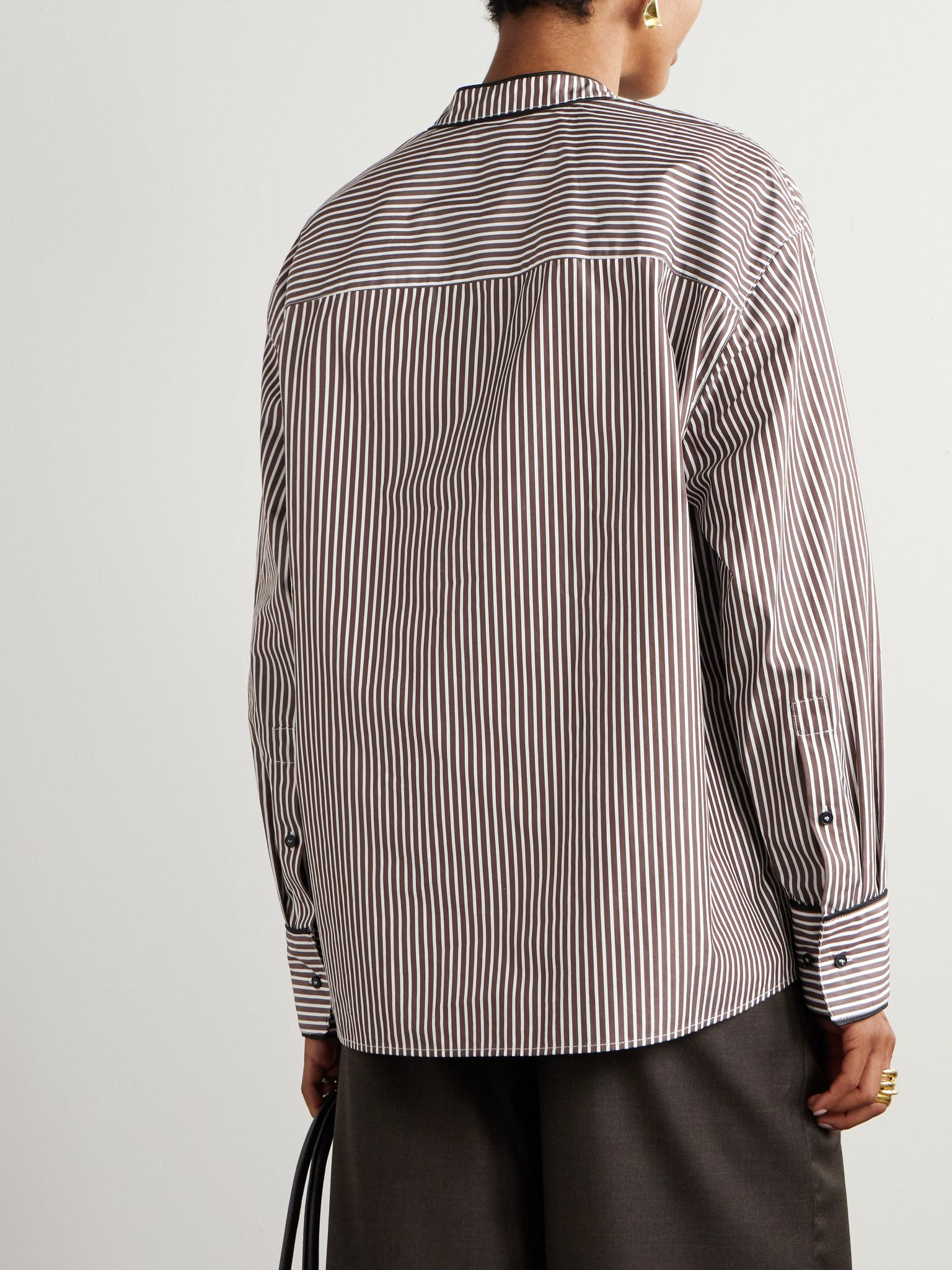 Verna striped cotton-poplin shirt Multi - 4