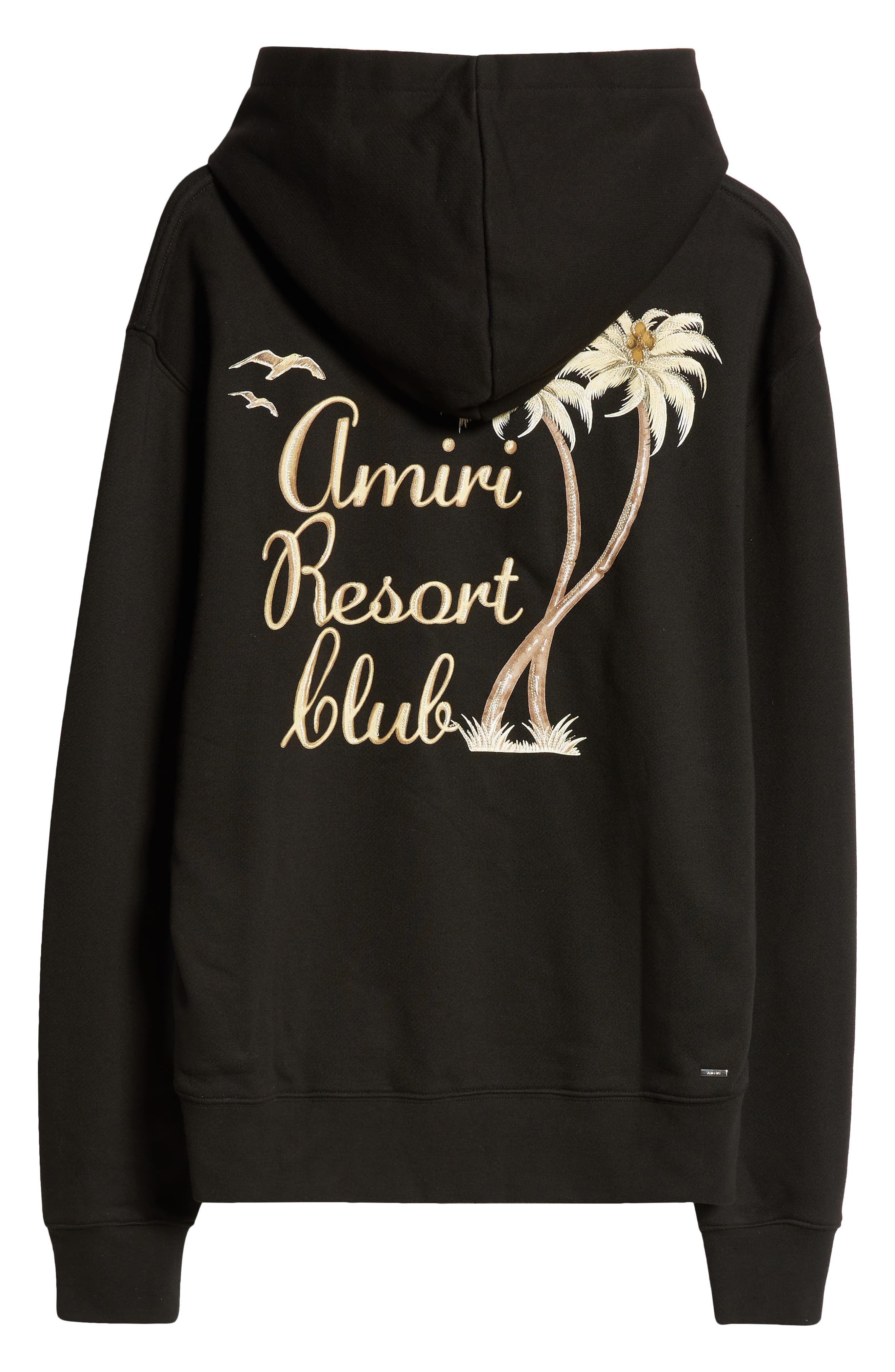 AMIRI Resort Club Logo Cotton Hoodie in Black at Nordstrom - 8