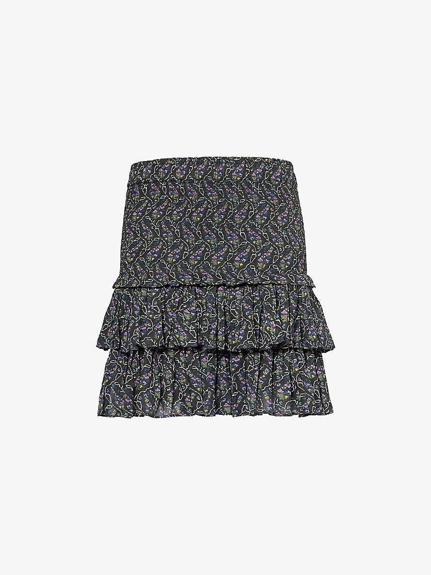 Naomi floral-print cotton mini skirt - 1