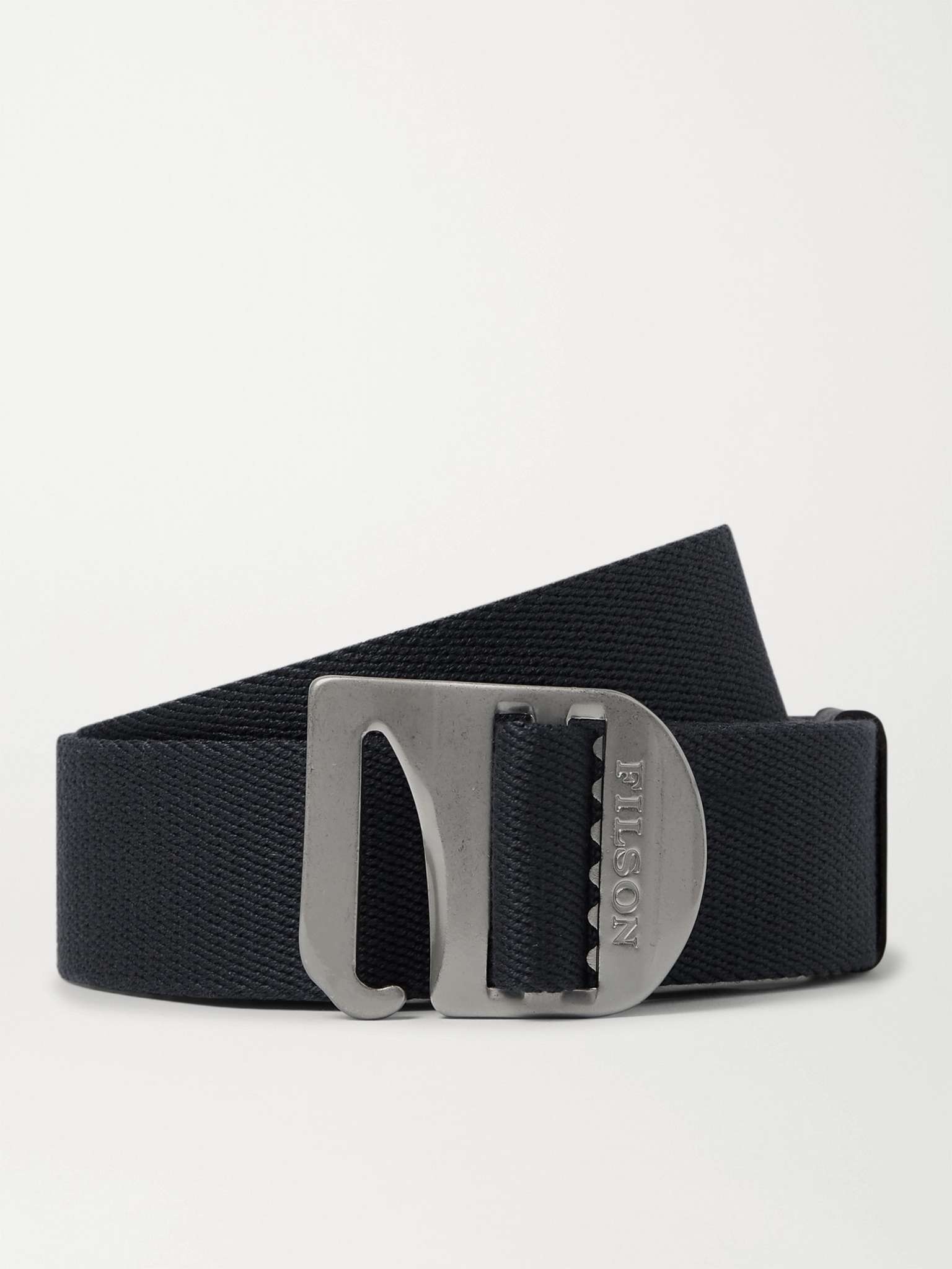 Charcoal Togiak 4cm Leather-Trimmed Webbing Belt - 1