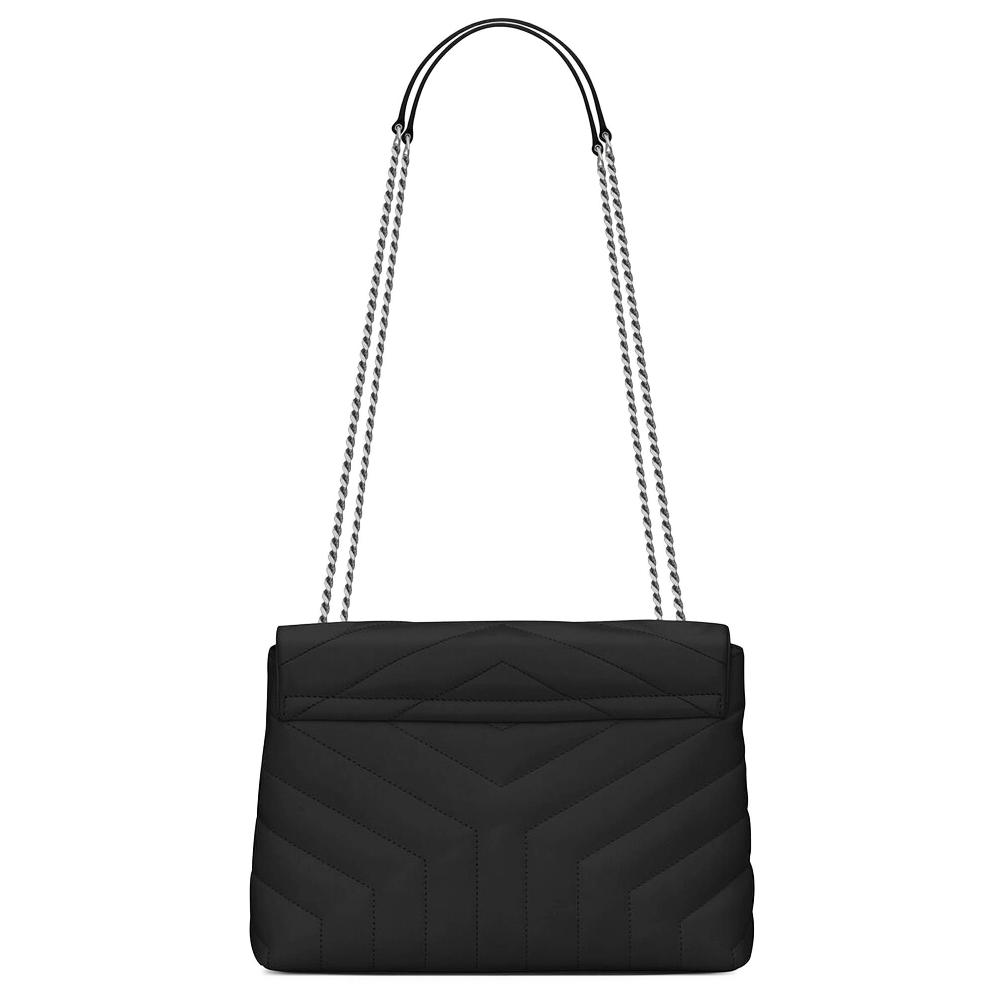 Saint Laurent Small Loulou Matelasse Leather Shoulder Bag 'Black' - 2