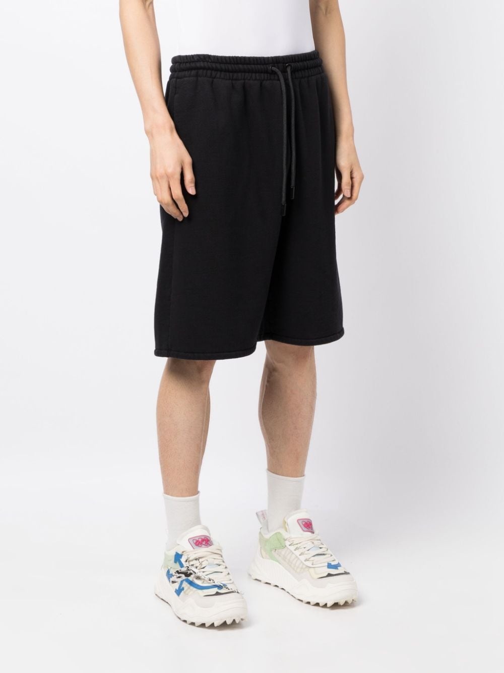 Stitch Diag cotton track shorts - 3