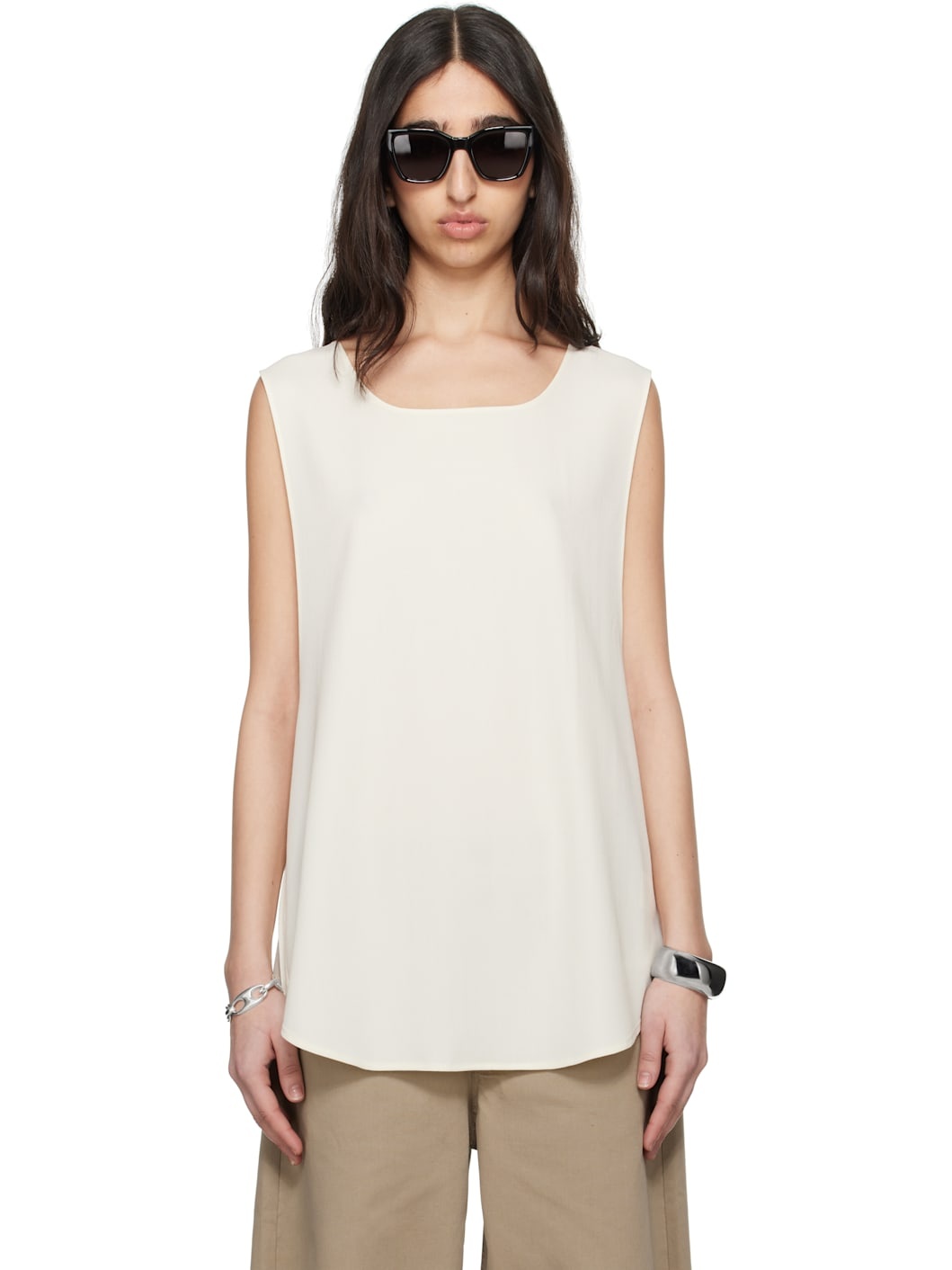 Off-White Kacie Unlined Tropical Wool Shift Top - 1
