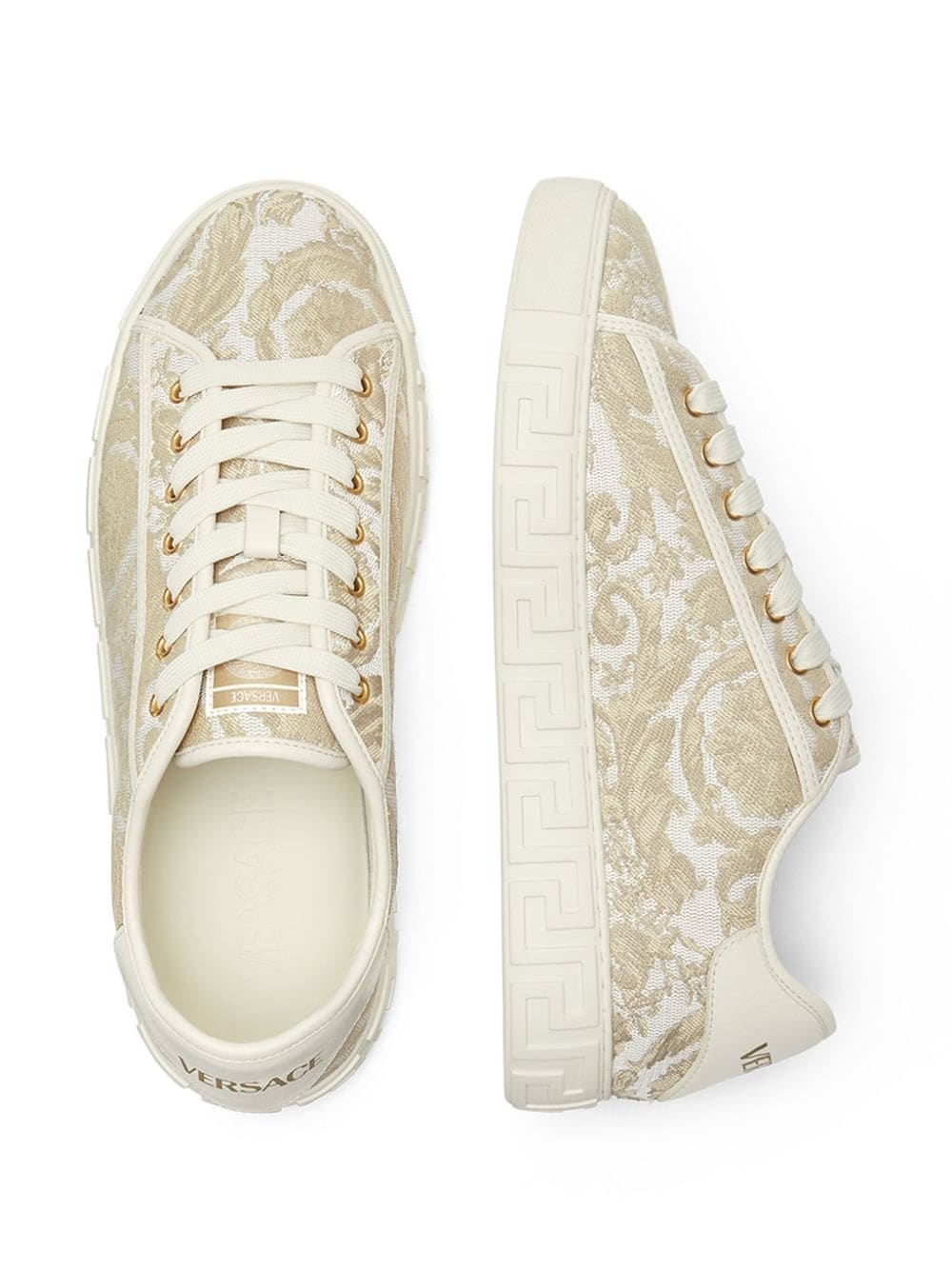 Barocco Greca jacquard sneakers - 4