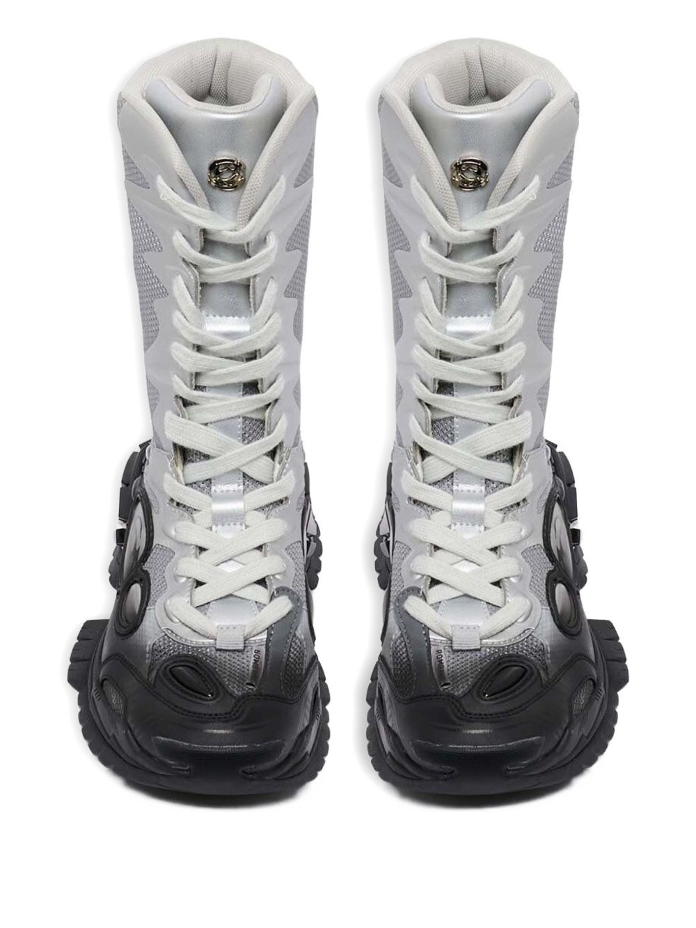 mesh panelled lace-up boots - 4