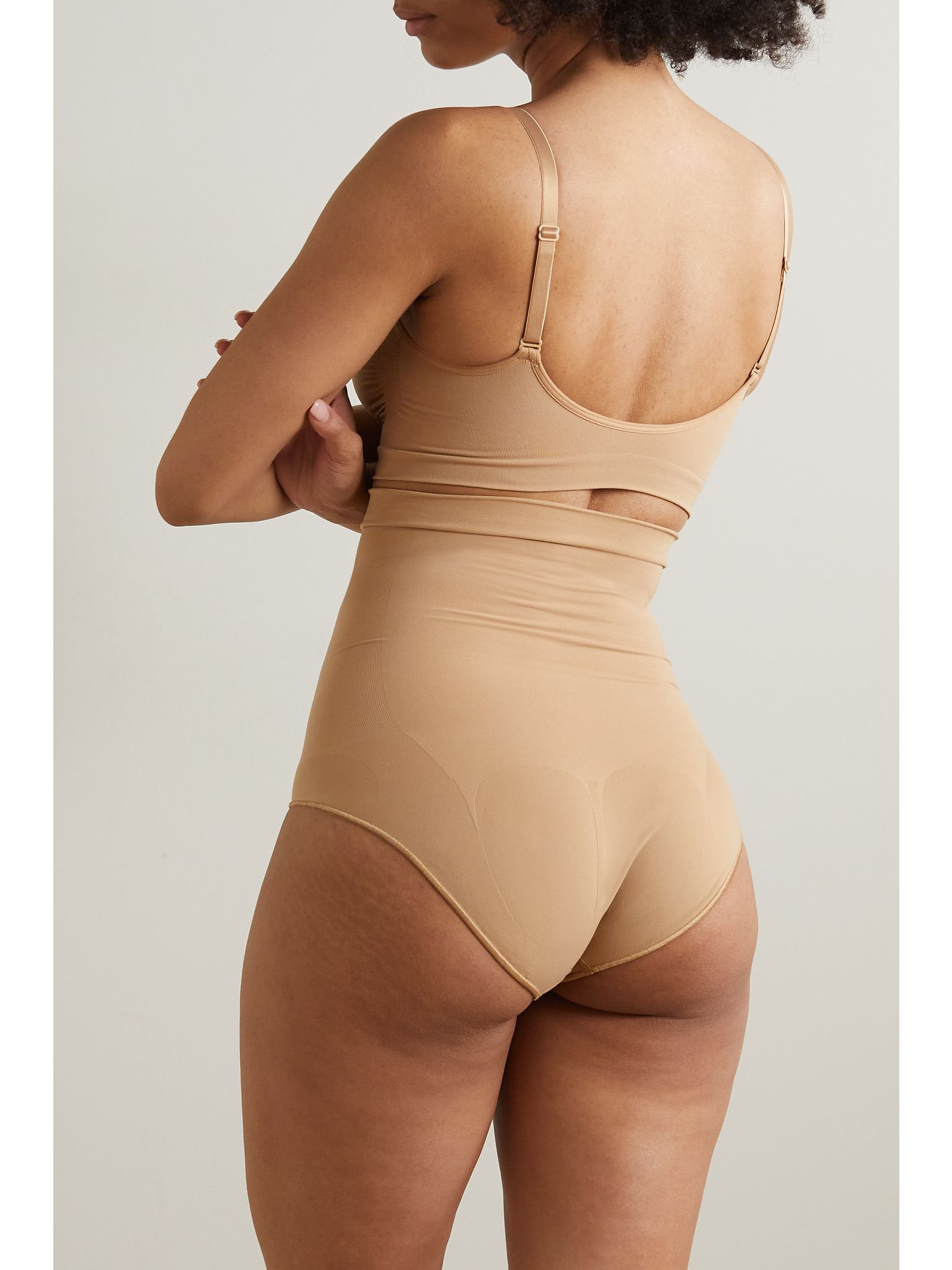 Seamless Sculpt High Waist Brief - Ochre Beige - 3