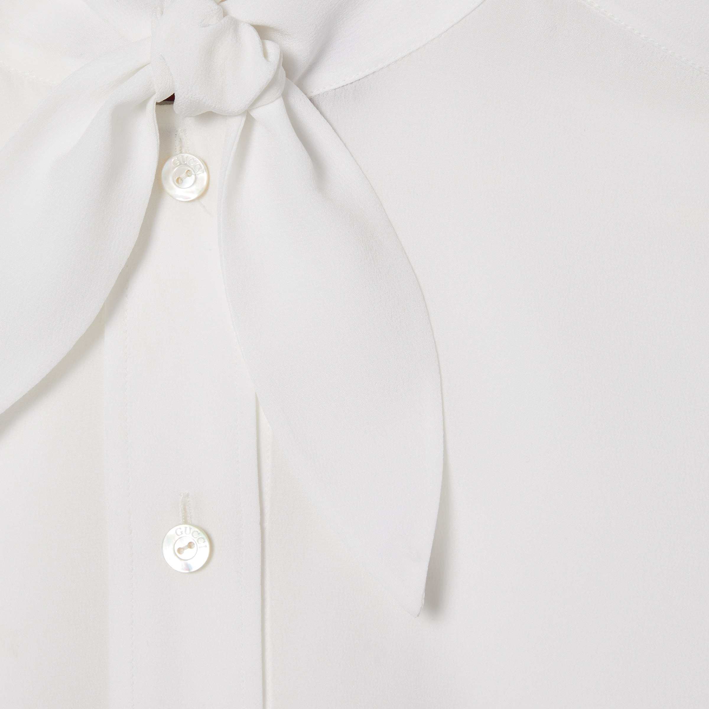 Silk crêpe de chine shirt with embroidery - 6