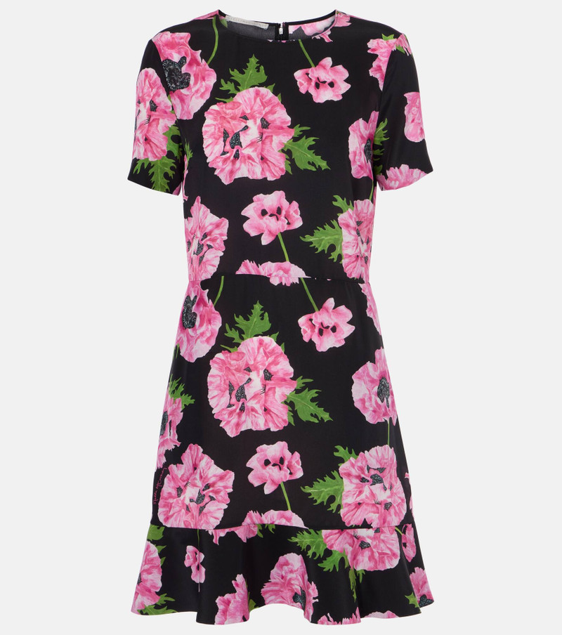 Iconic floral ruffled silk minidress - 1