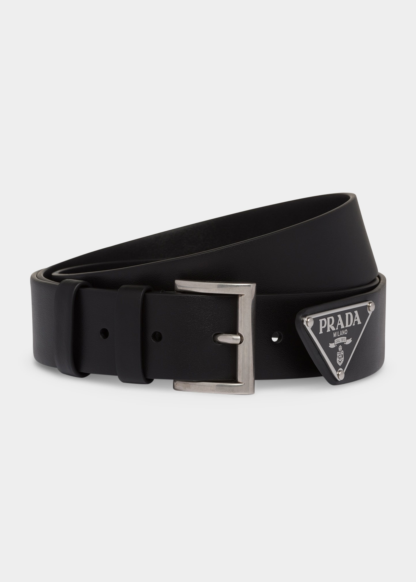 Men's Vitello Show Triangle Logo Leather Belt - 1