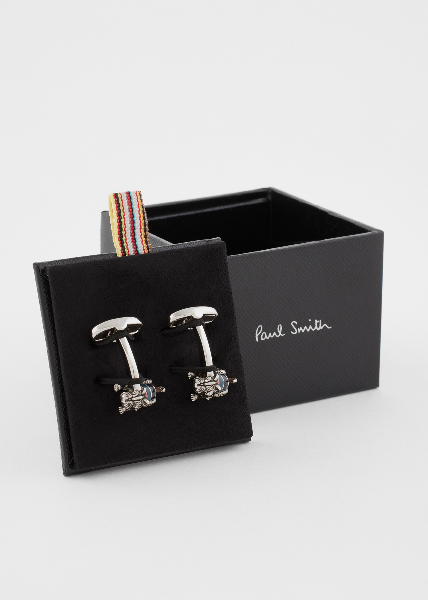 Silver 'Artist Stripe' Dog in Jumper Cufflinks - 4