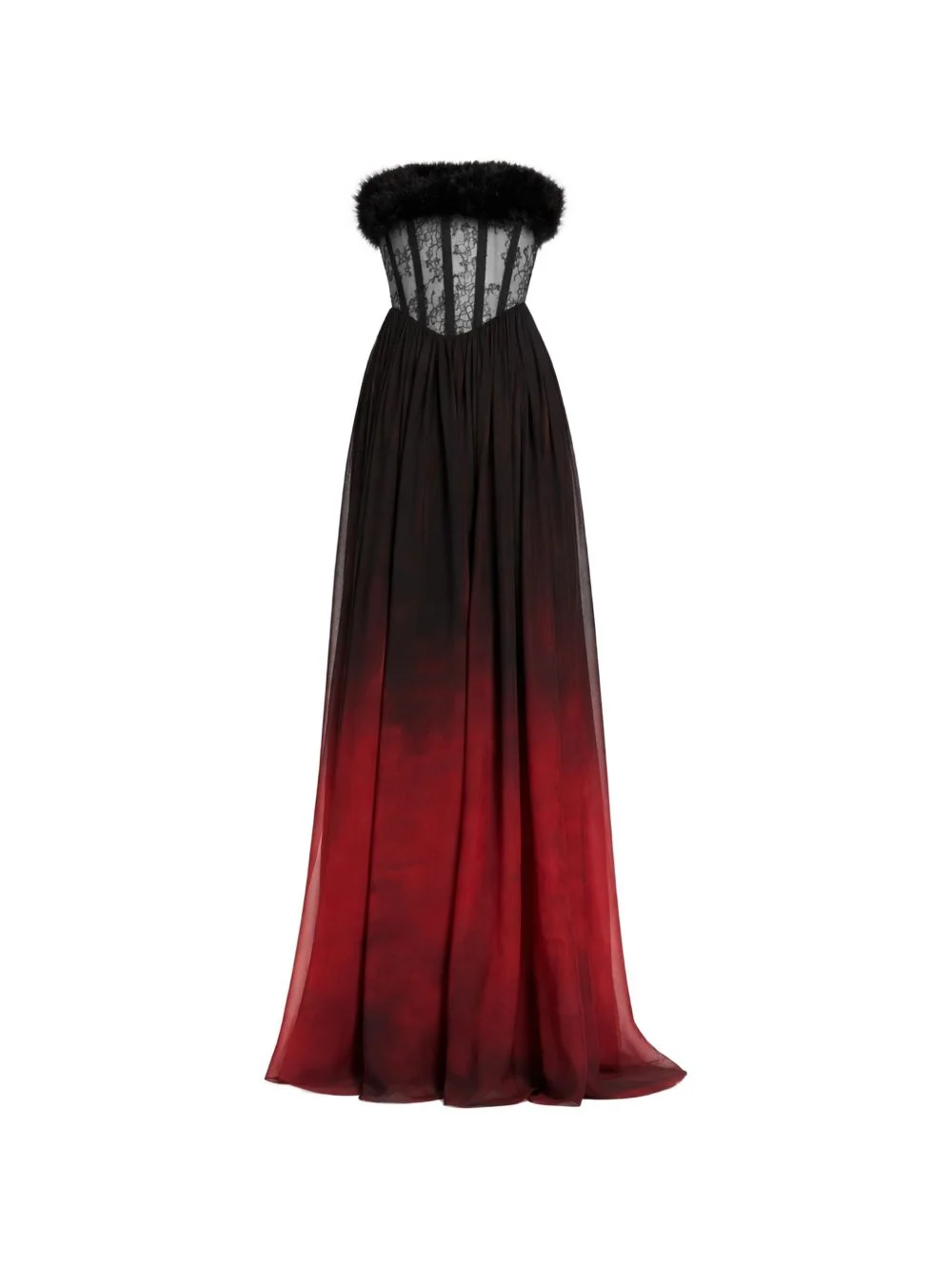 lace gradient chiffon maxi dress - 1