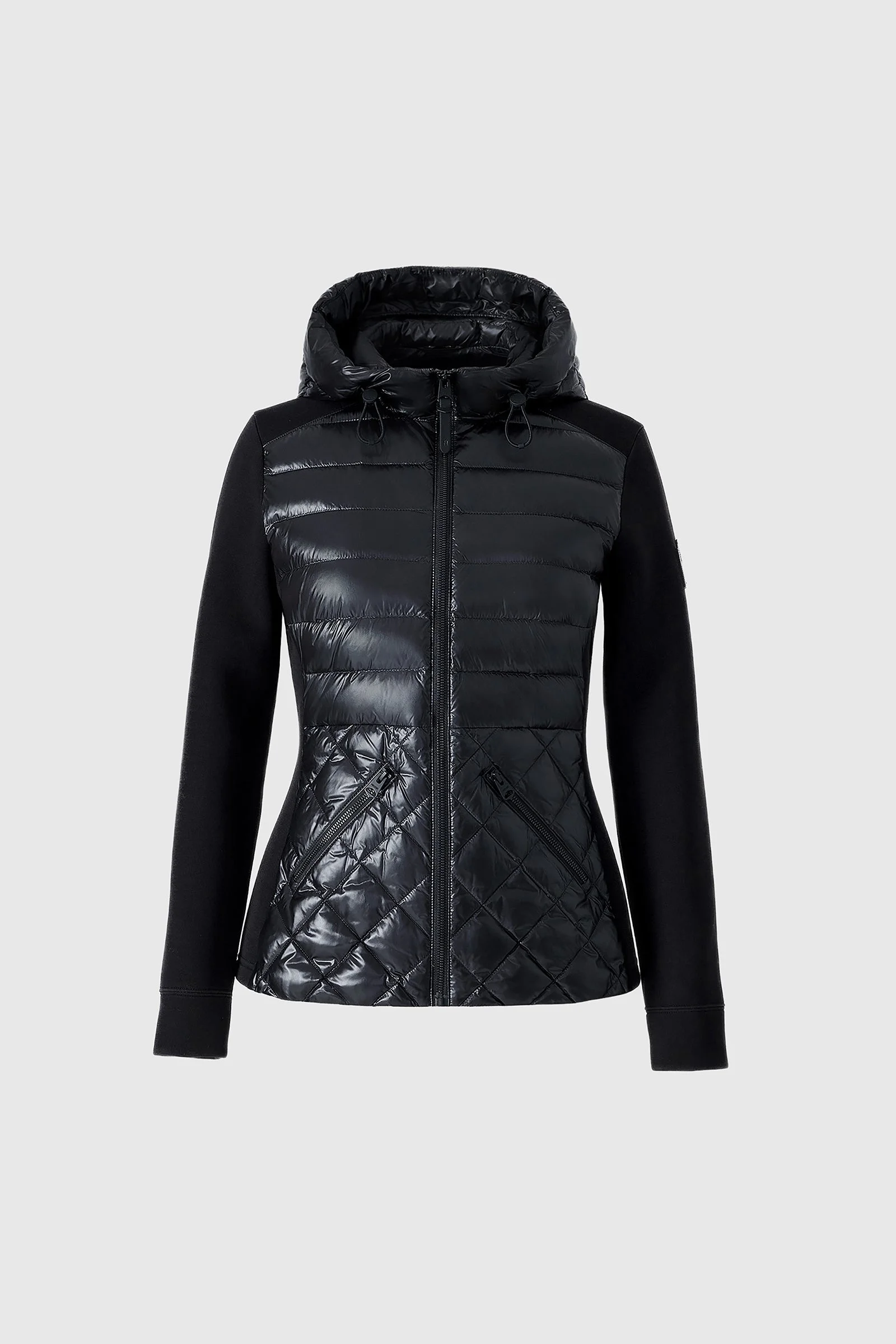 AGATHA Quilted Mixed-Media Hooded Jacket - 1