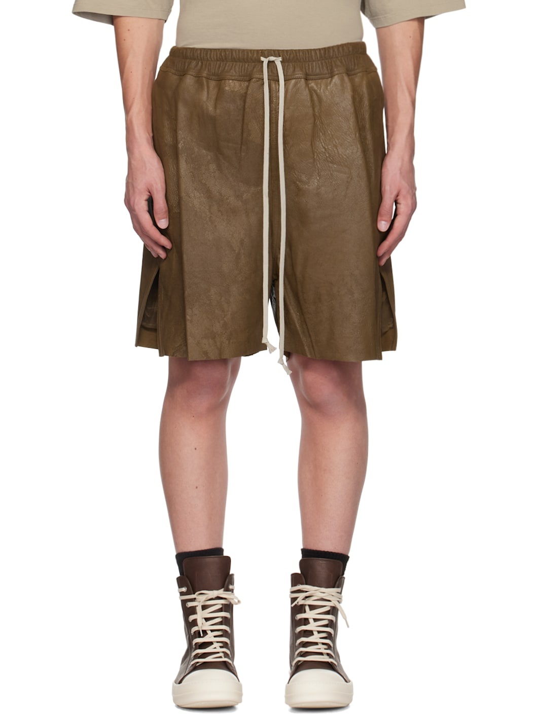 Khaki Porterville Megablister Boxer Leather Shorts - 1