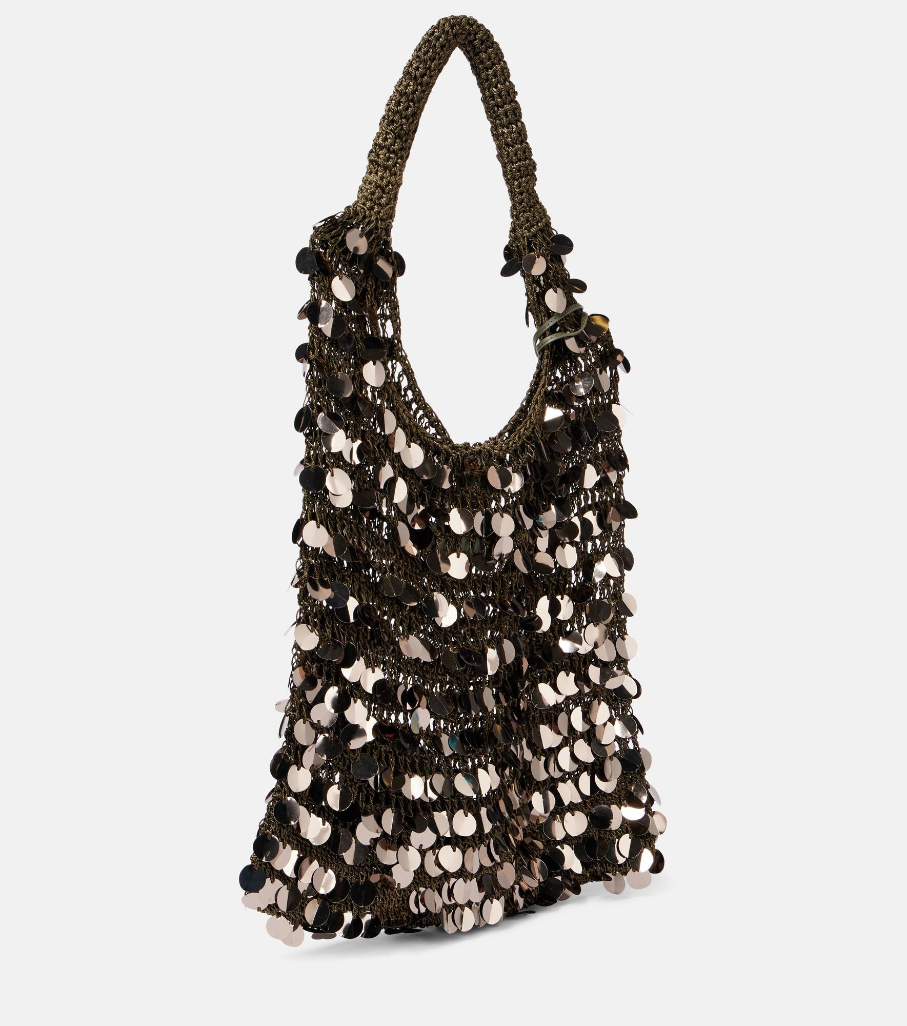 Sequined mesh tote bag - 4