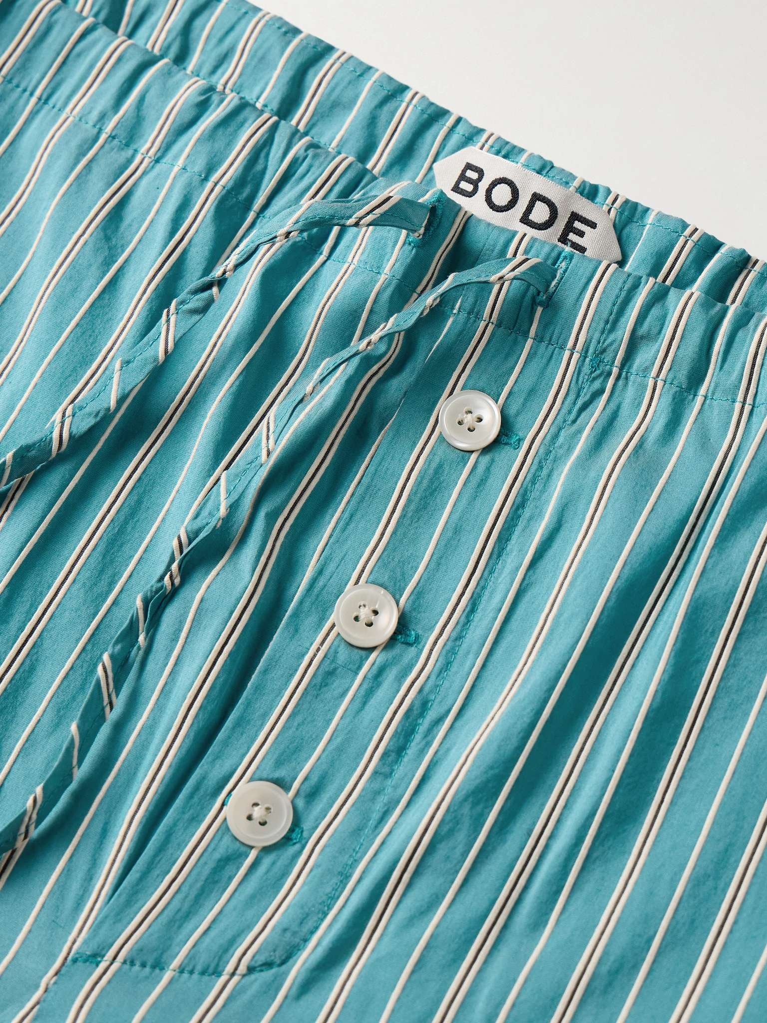 Shore Straight-Leg Striped Cotton-Blend Drawstring Trousers - 4