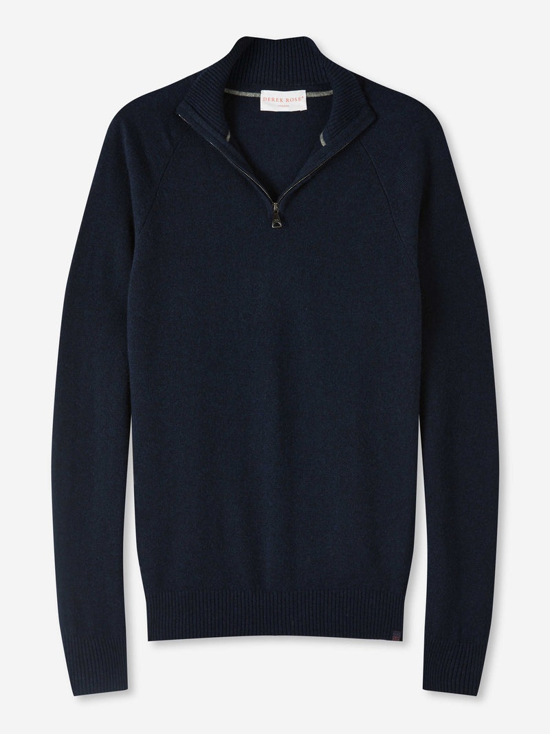 Men's Half-Zip Sweater Finley Cashmere Navy - 1
