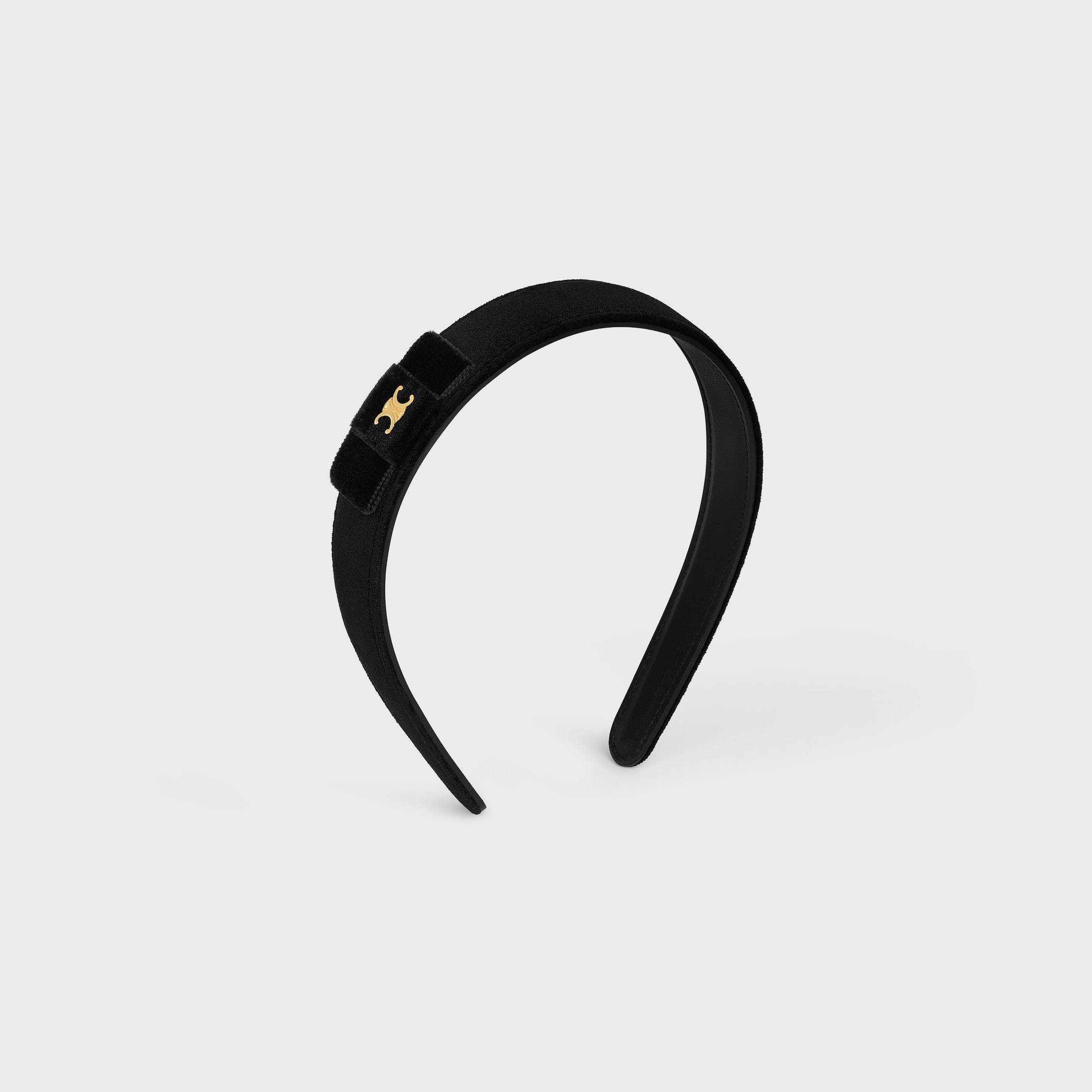 Le Soir Ribbon Headband in Polyester, Calfskin and Brass with Gold Finish - 2