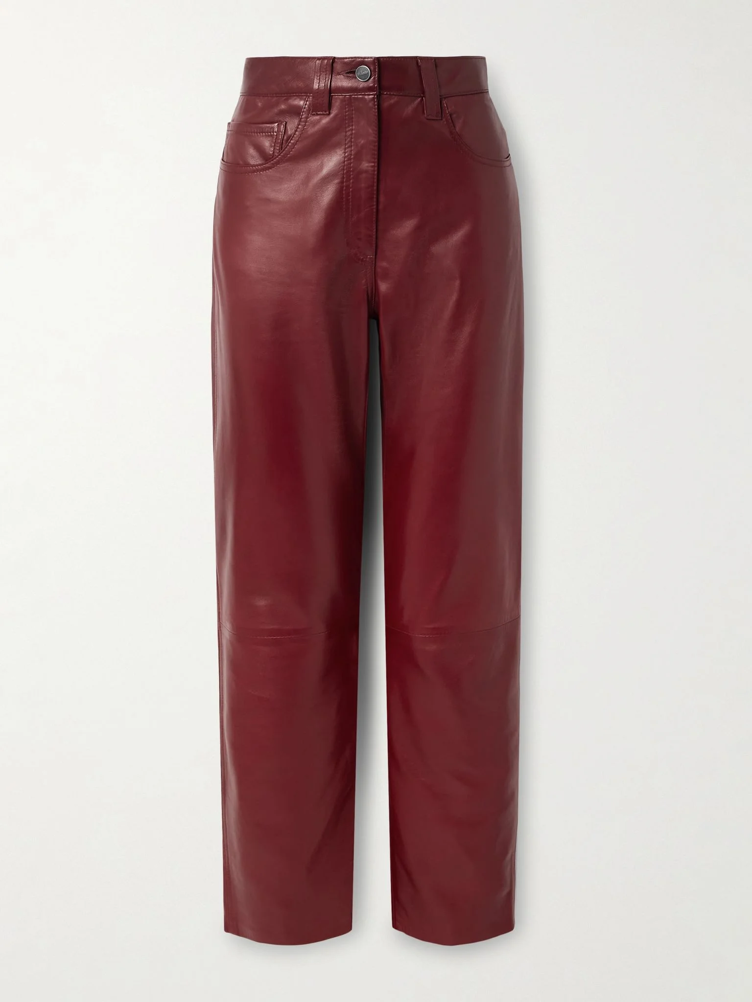 Callum leather straight-leg pants Red - 1